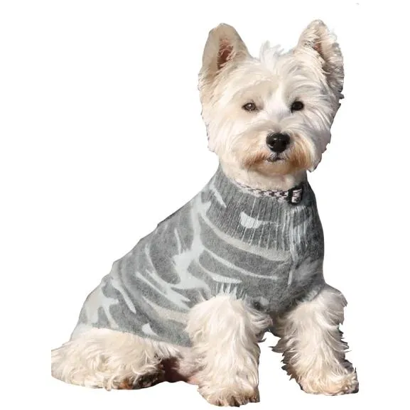 Light Washed Camouflage Mock Neck Dog Sweater Olive