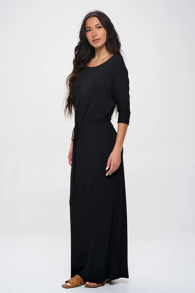 Mackenzie Dolman Sleeve Boyfriend Knit Maxi