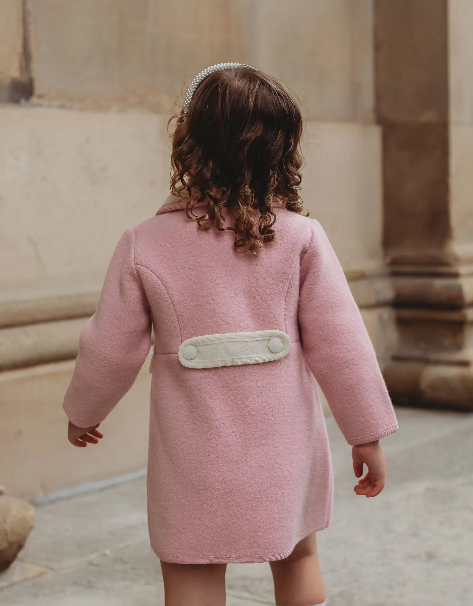 Marae Pink & Ivory Merino Wool Coat