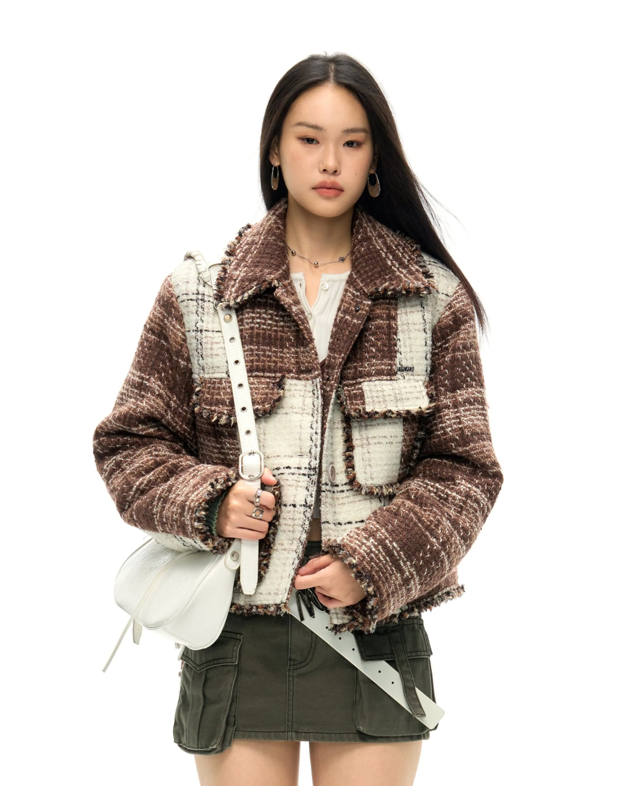 Meditations Patchwork Tweed Wool Coat