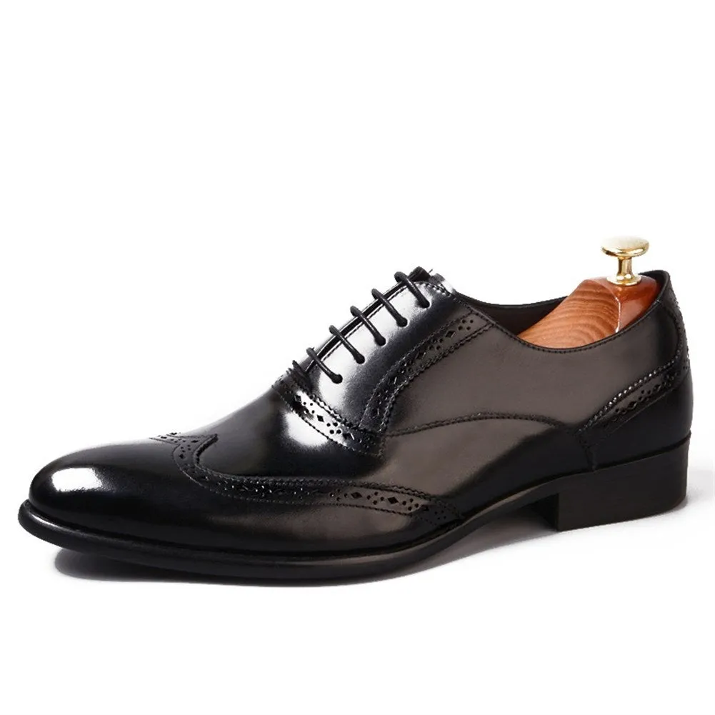 Men Wing Tip Lace Up Formal Oxford Shoes