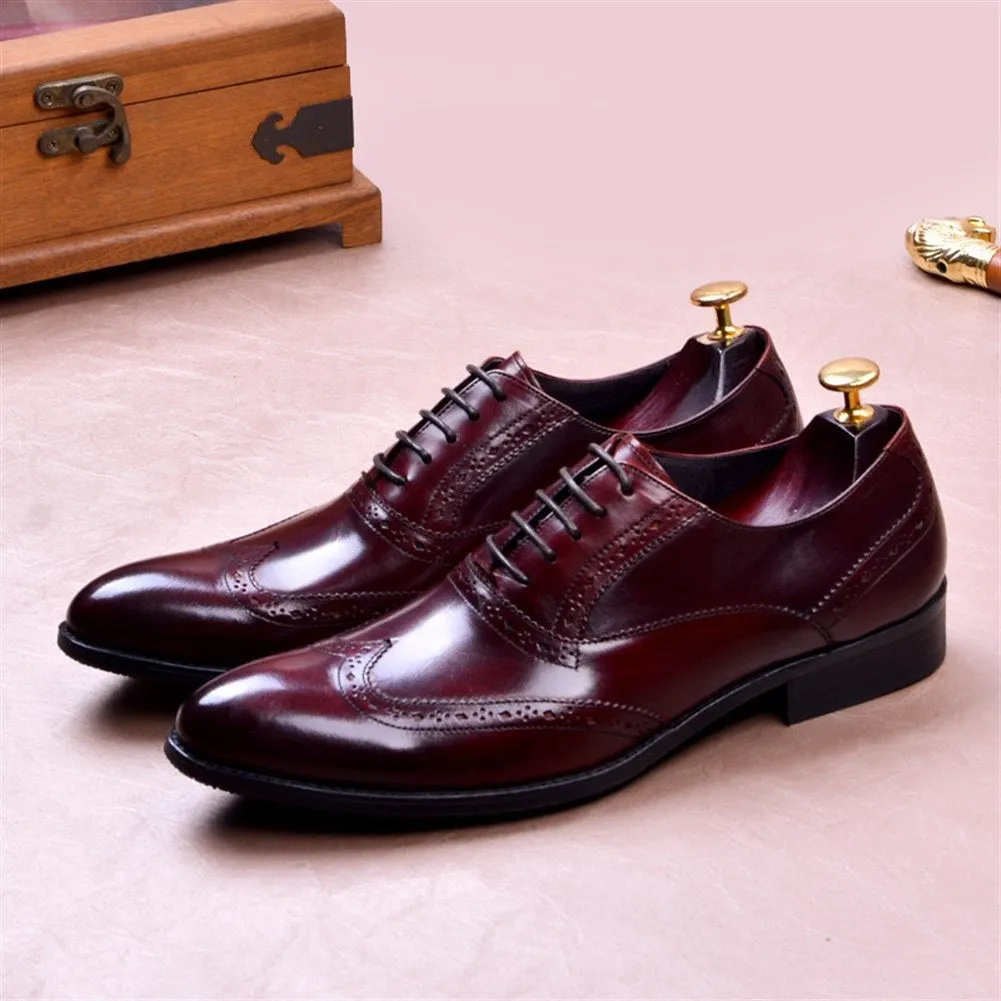 Men Wing Tip Lace Up Formal Oxford Shoes