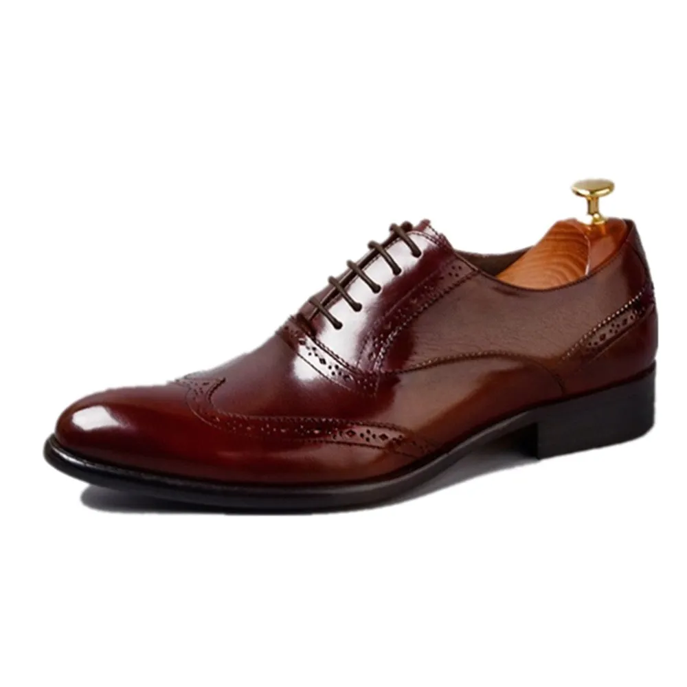 Men Wing Tip Lace Up Formal Oxford Shoes