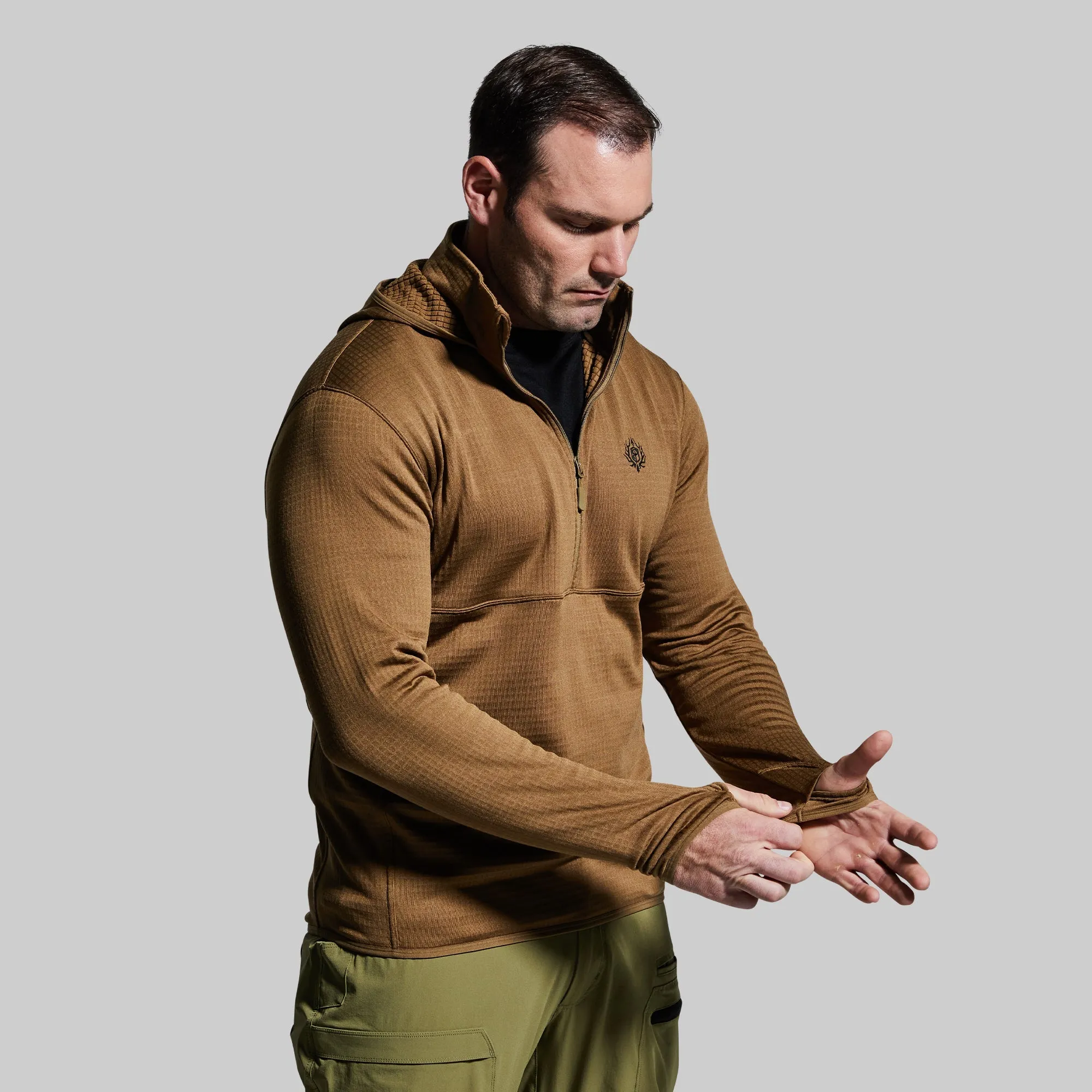 Men's Quiver Half Zip Hoodie (Coyote Brown)