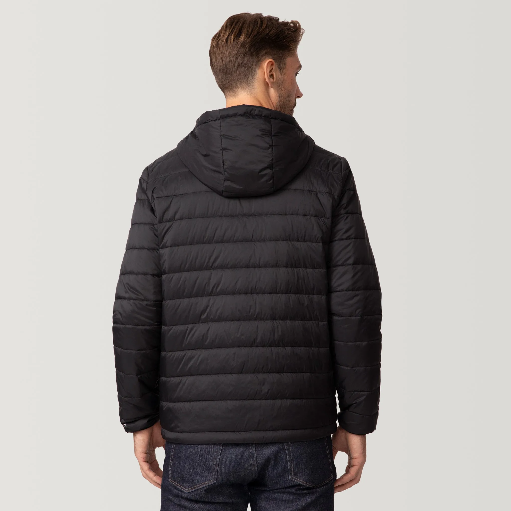 Men's Tri-Color Hooded Puffer Jacket