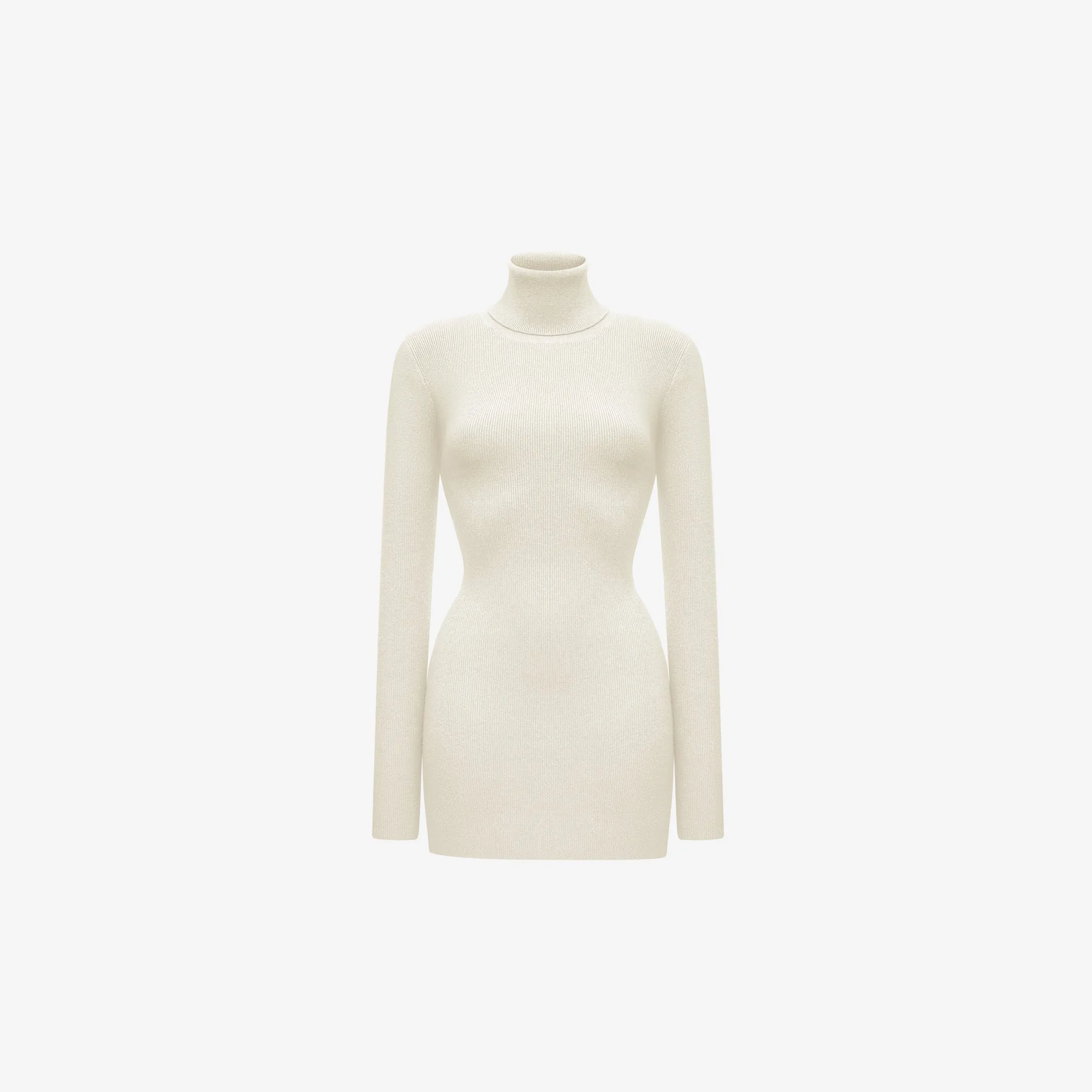 MINI CASHMERE DRESS IN ECRU