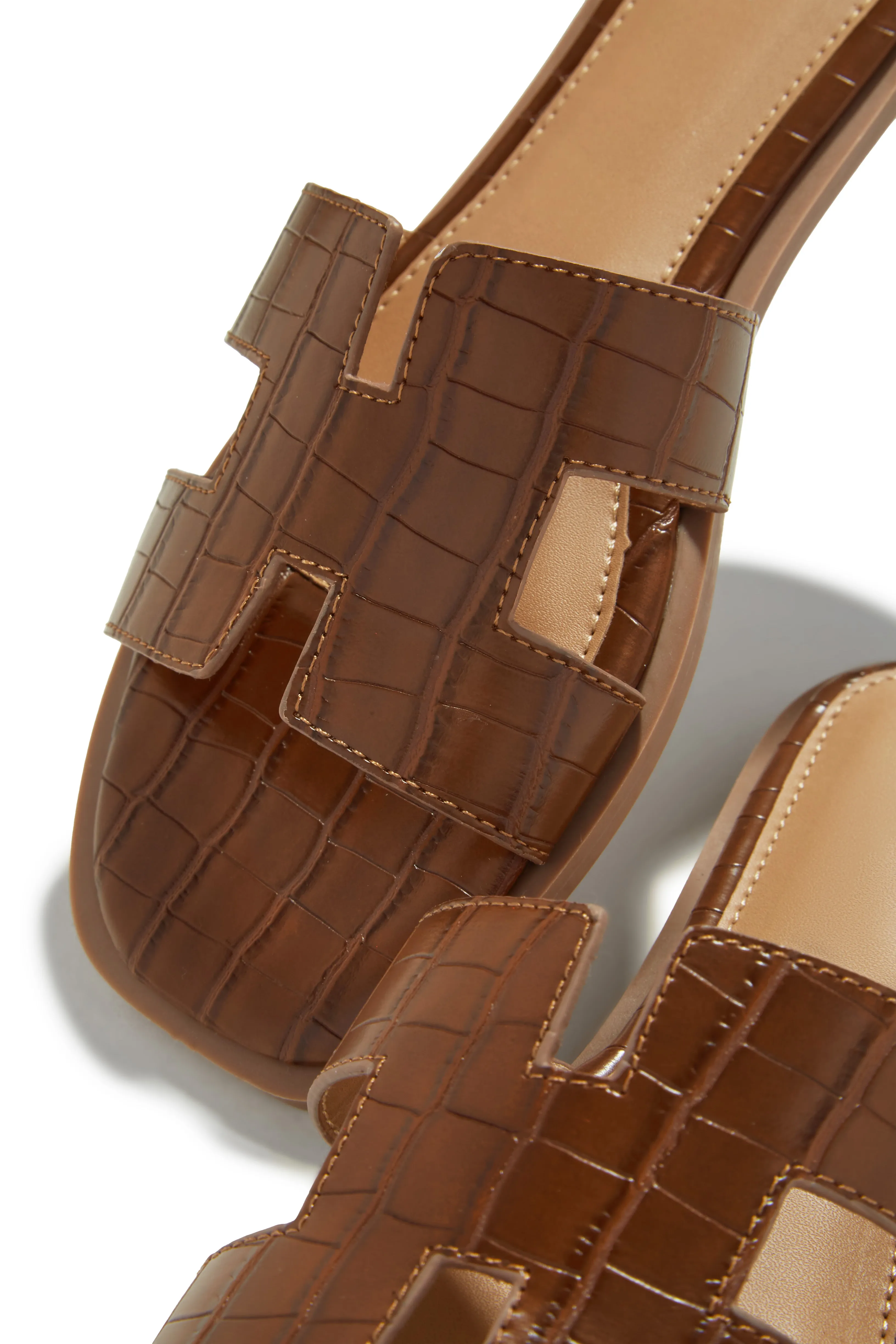 Miraya Slip On Sandals - Brown Croc