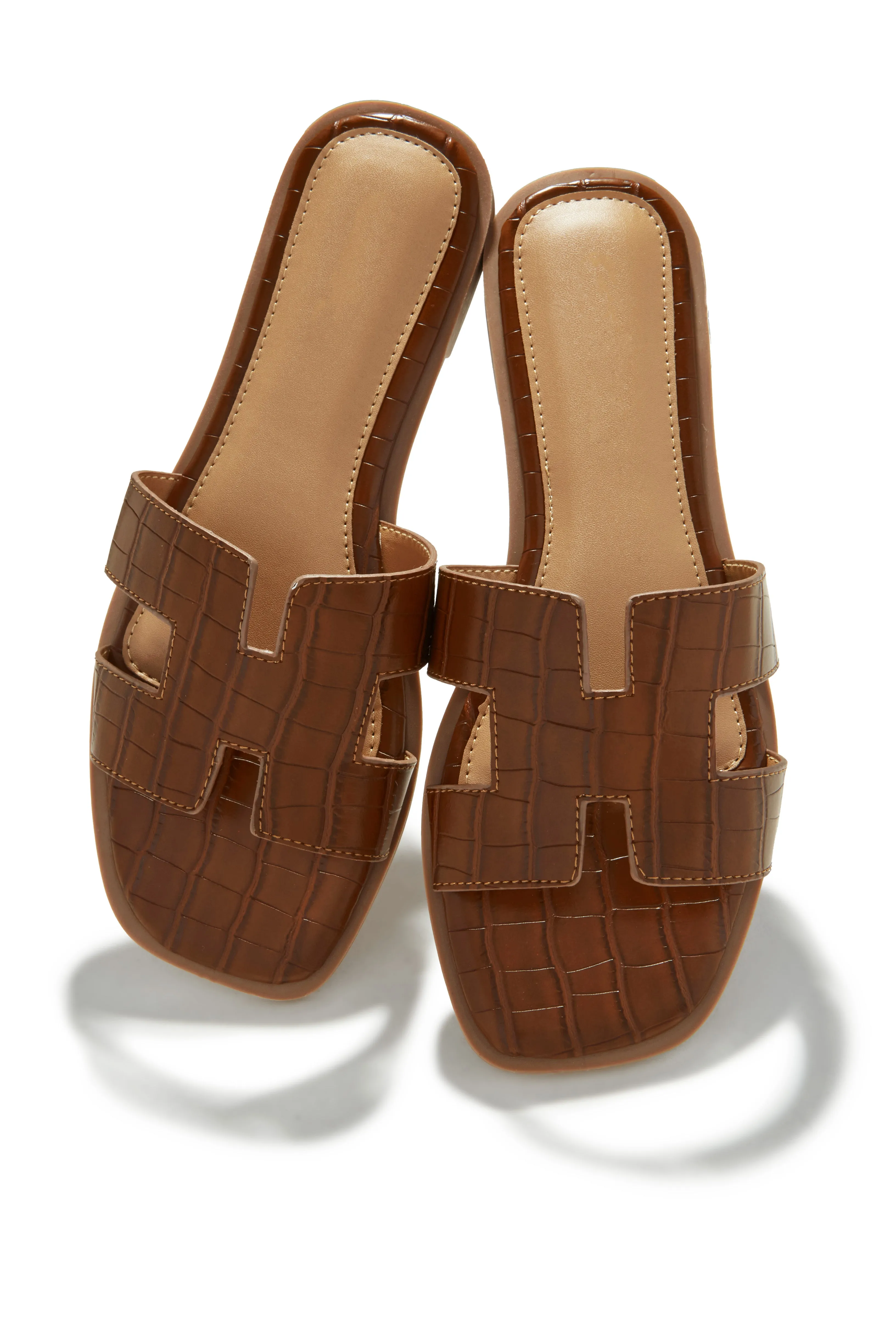 Miraya Slip On Sandals - Brown Croc