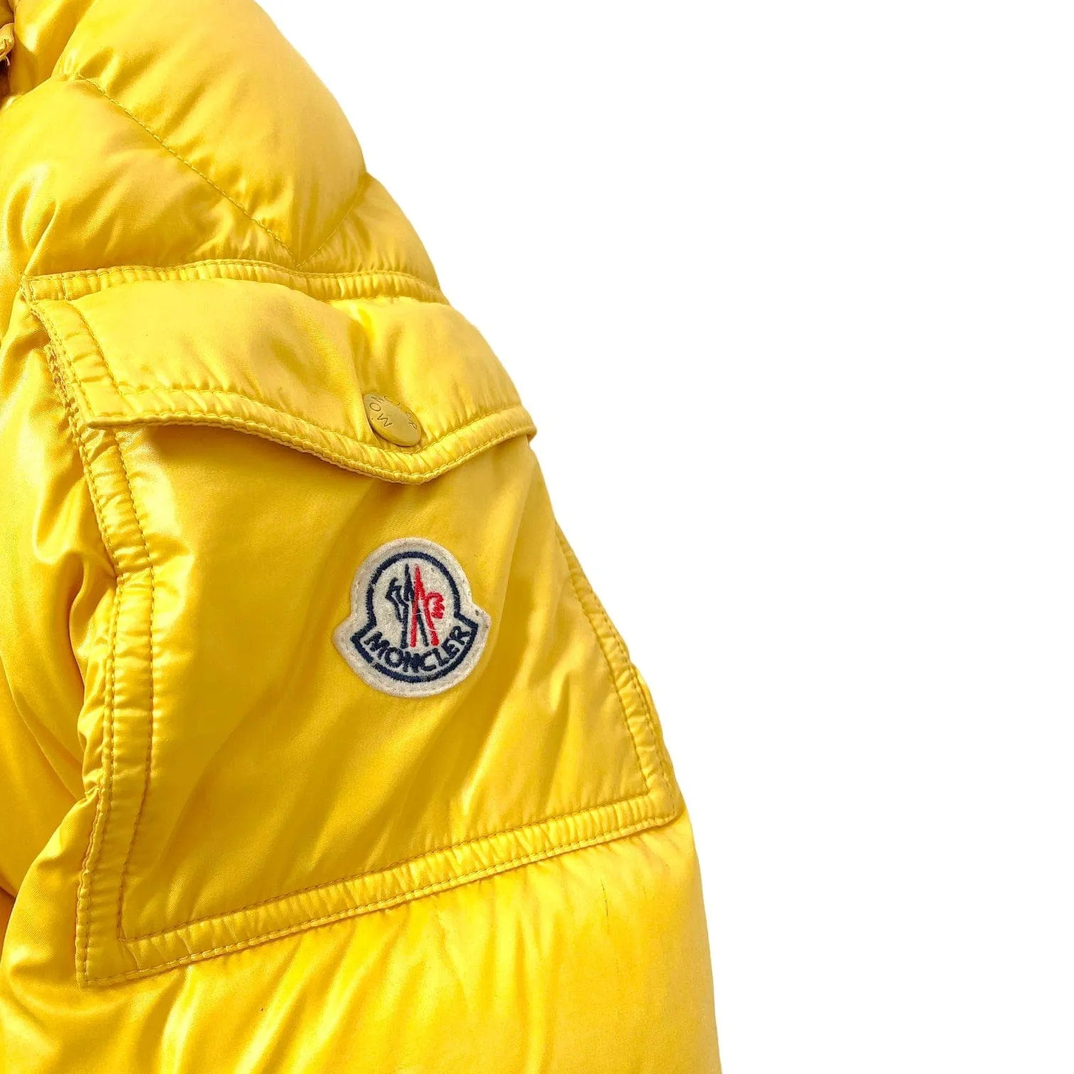 Moncler Maya Short Down Jacket Primary Yellow Pre-Owned