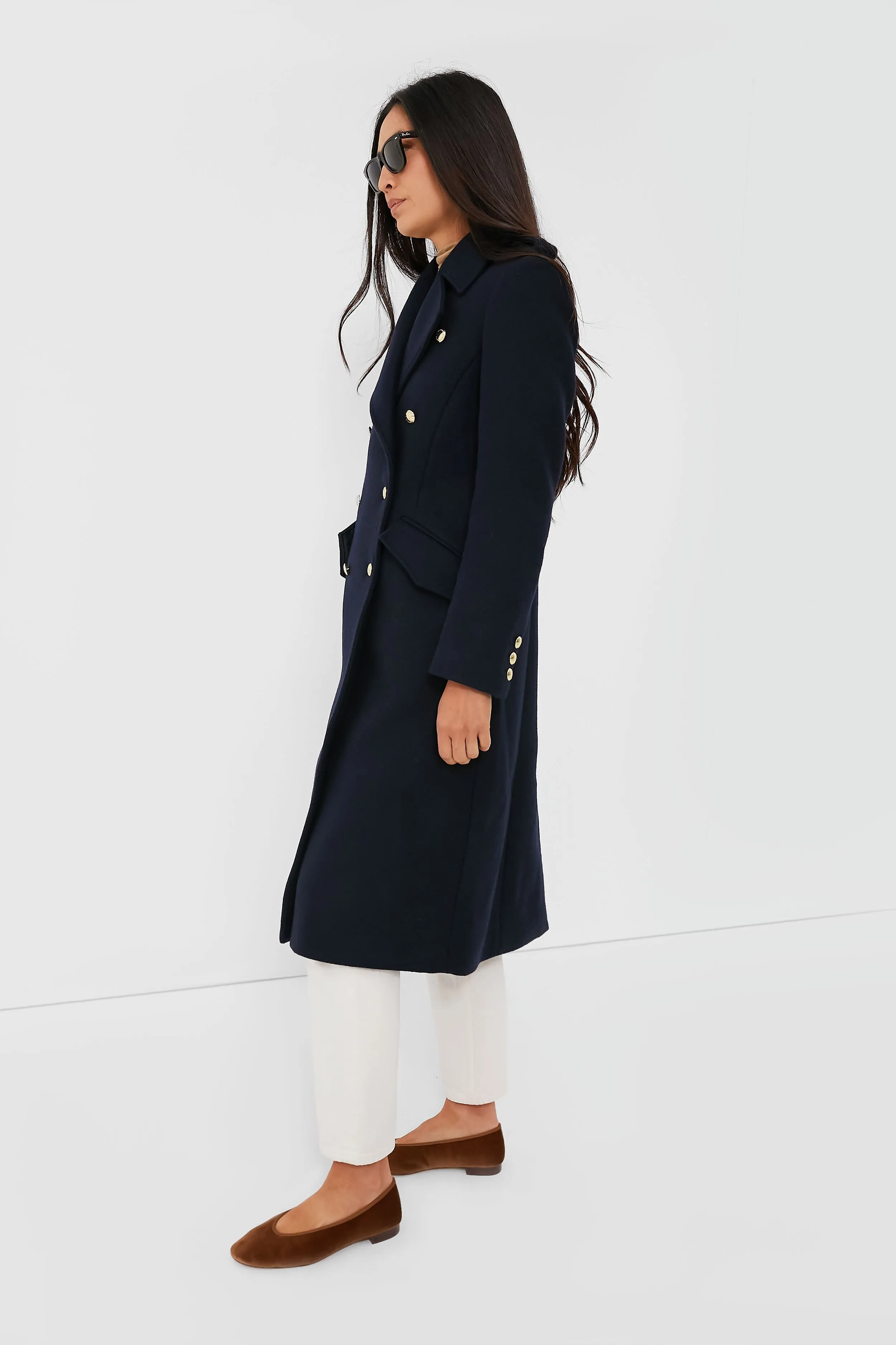 Navy Inverraray Wool Coat