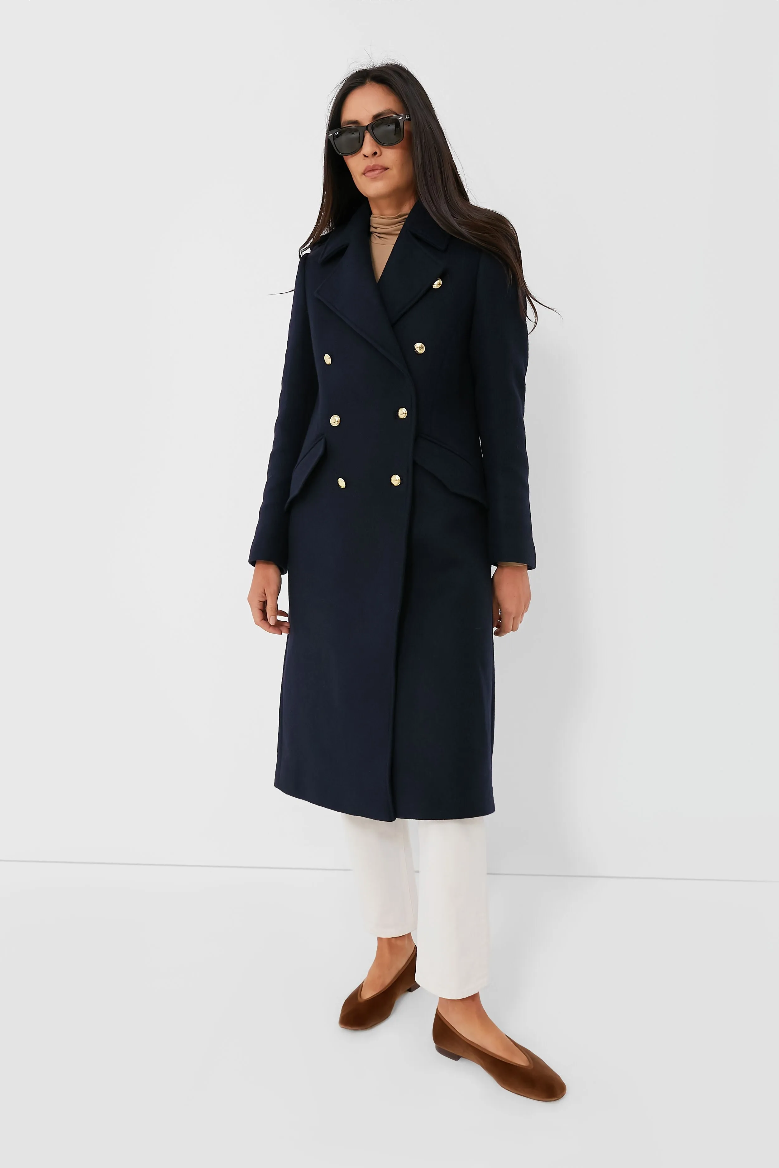 Navy Inverraray Wool Coat