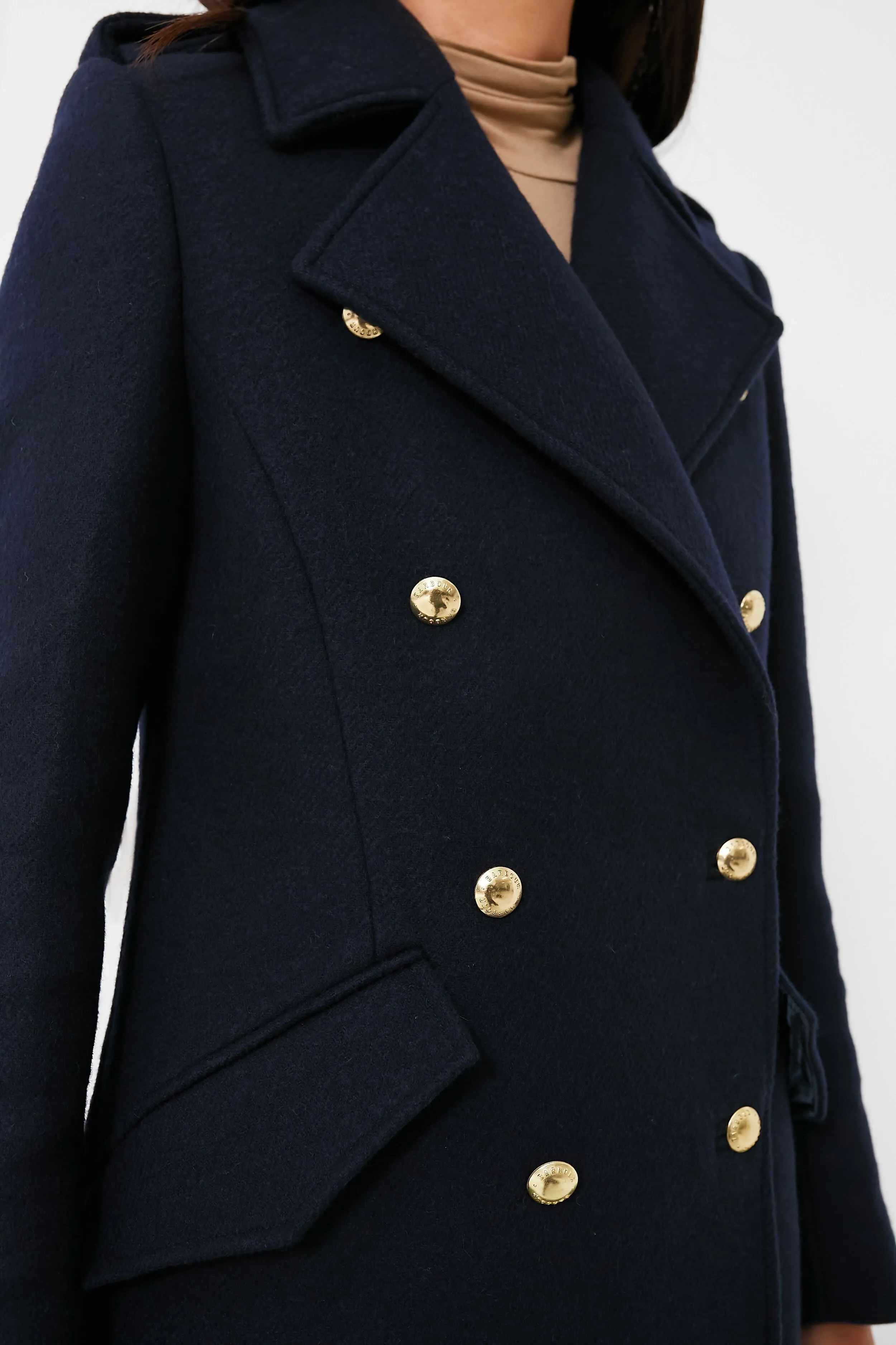 Navy Inverraray Wool Coat