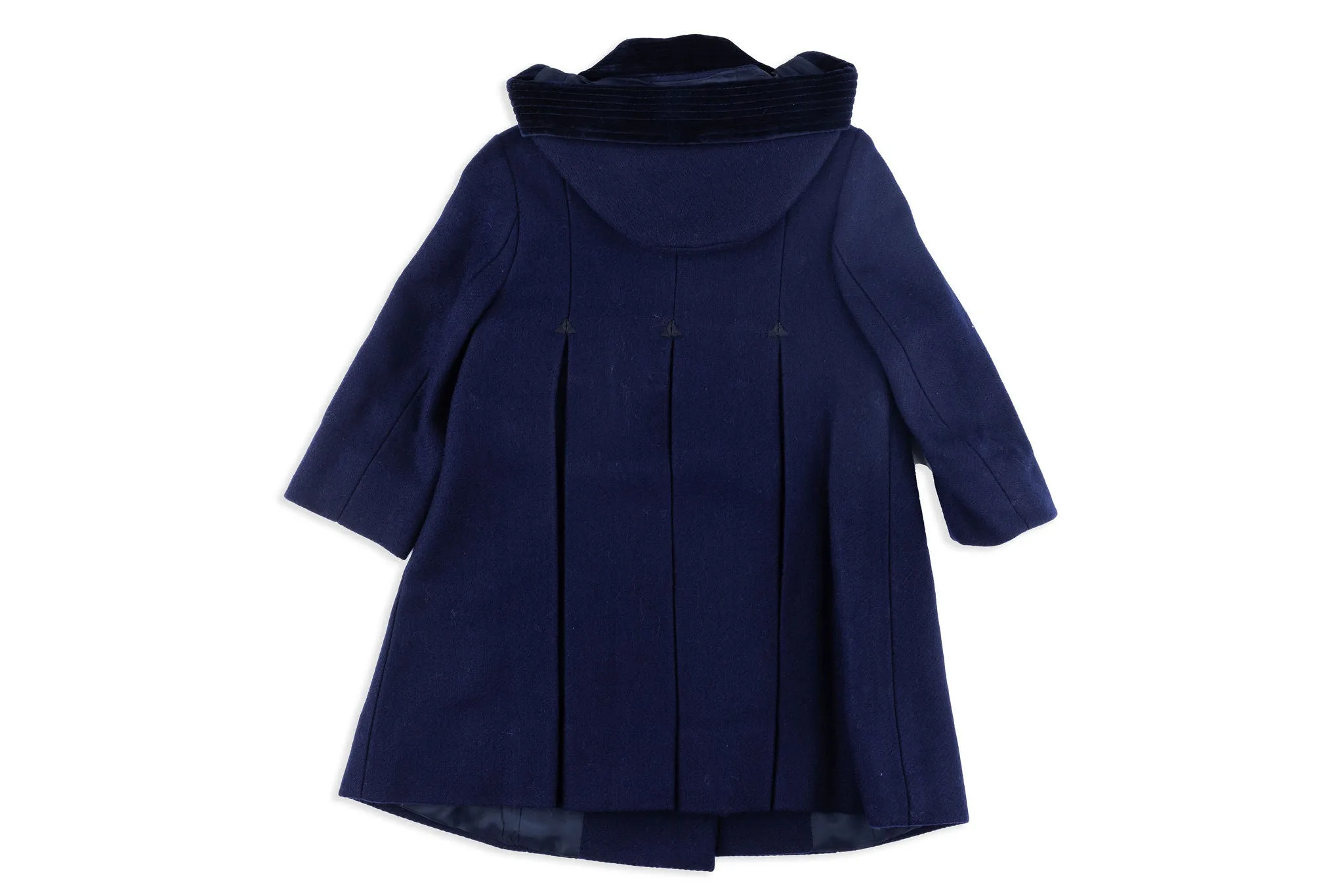 Navy Wool & Velvet Coat