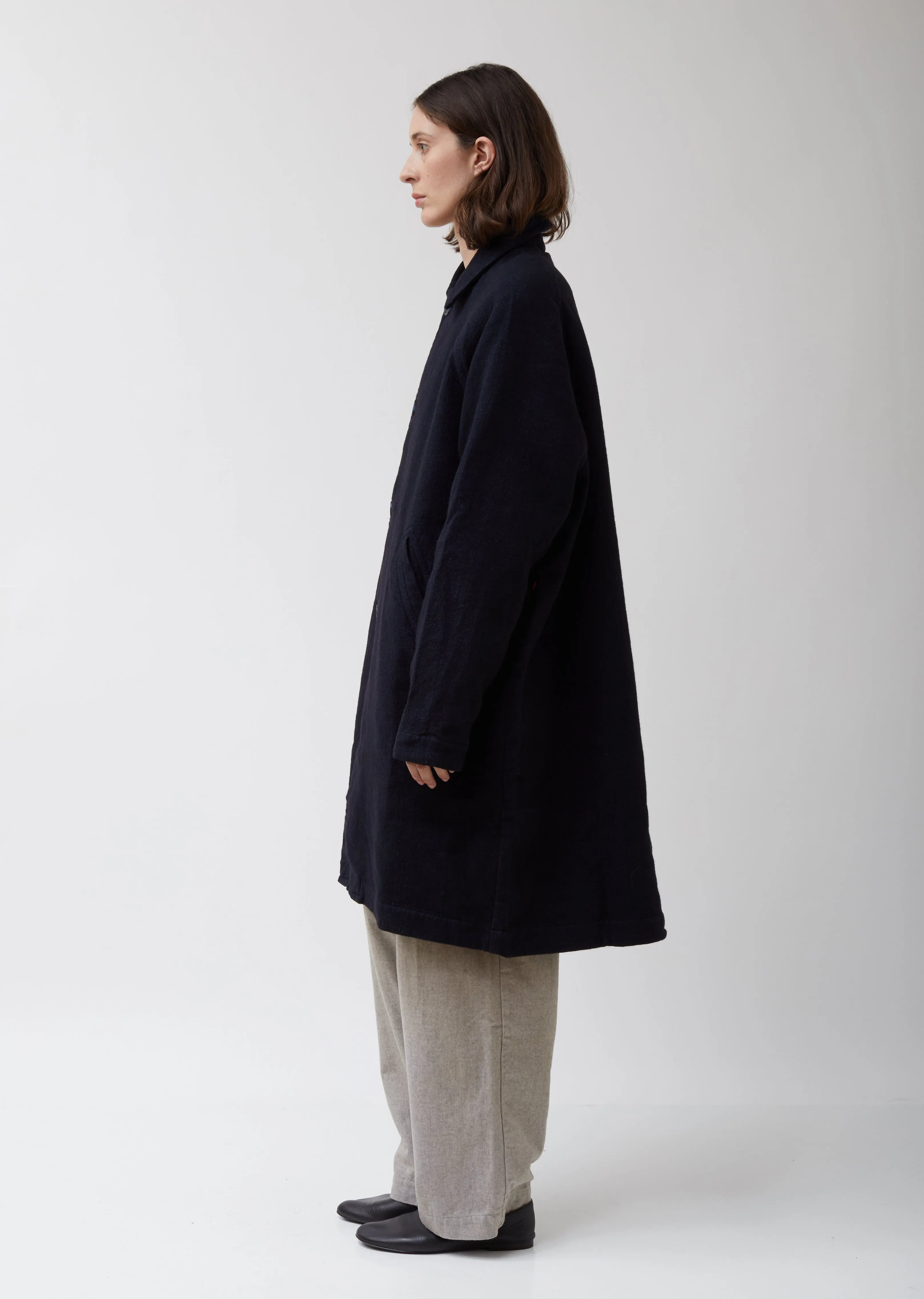 Navy Wool Oliver Coat