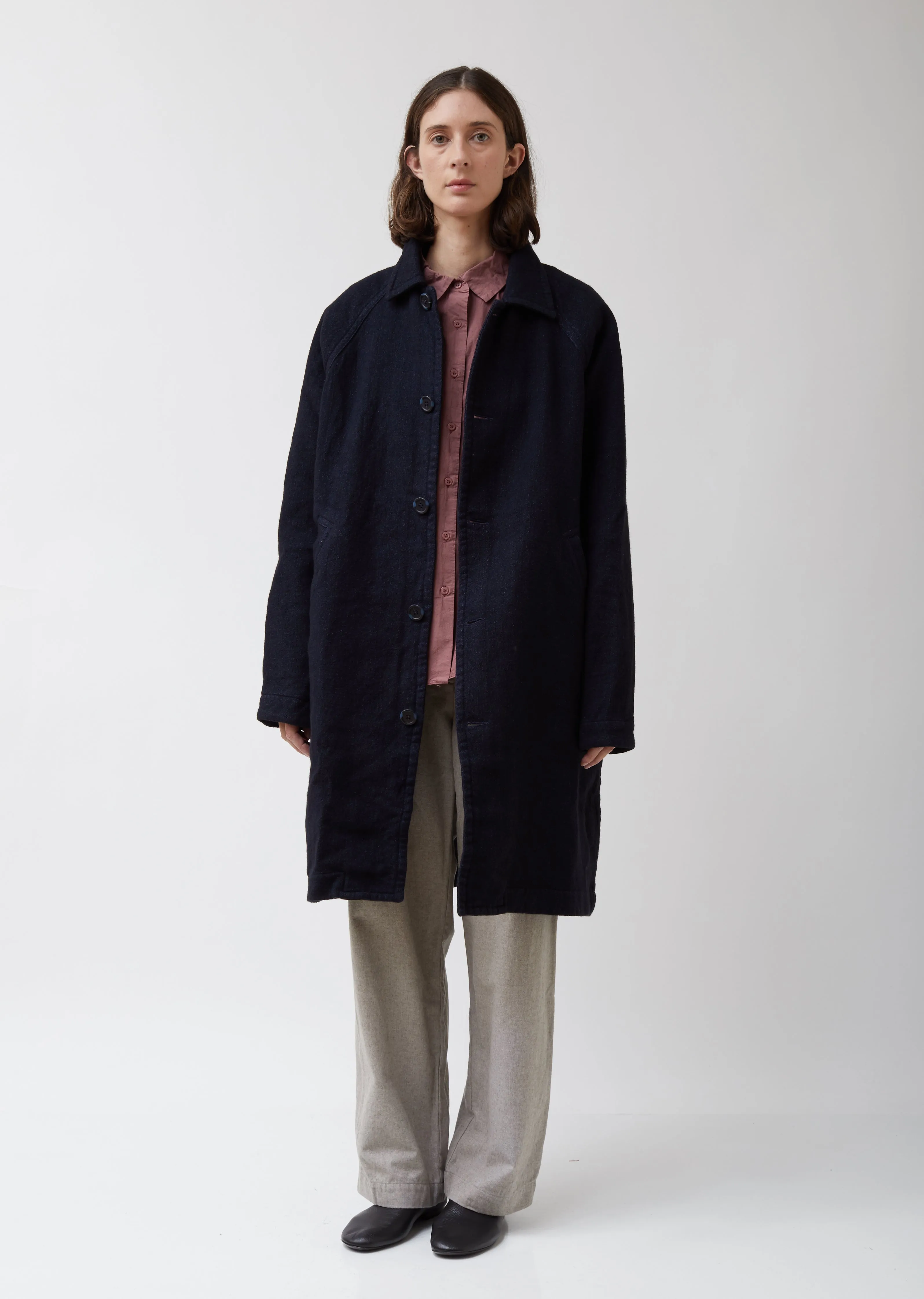 Navy Wool Oliver Coat