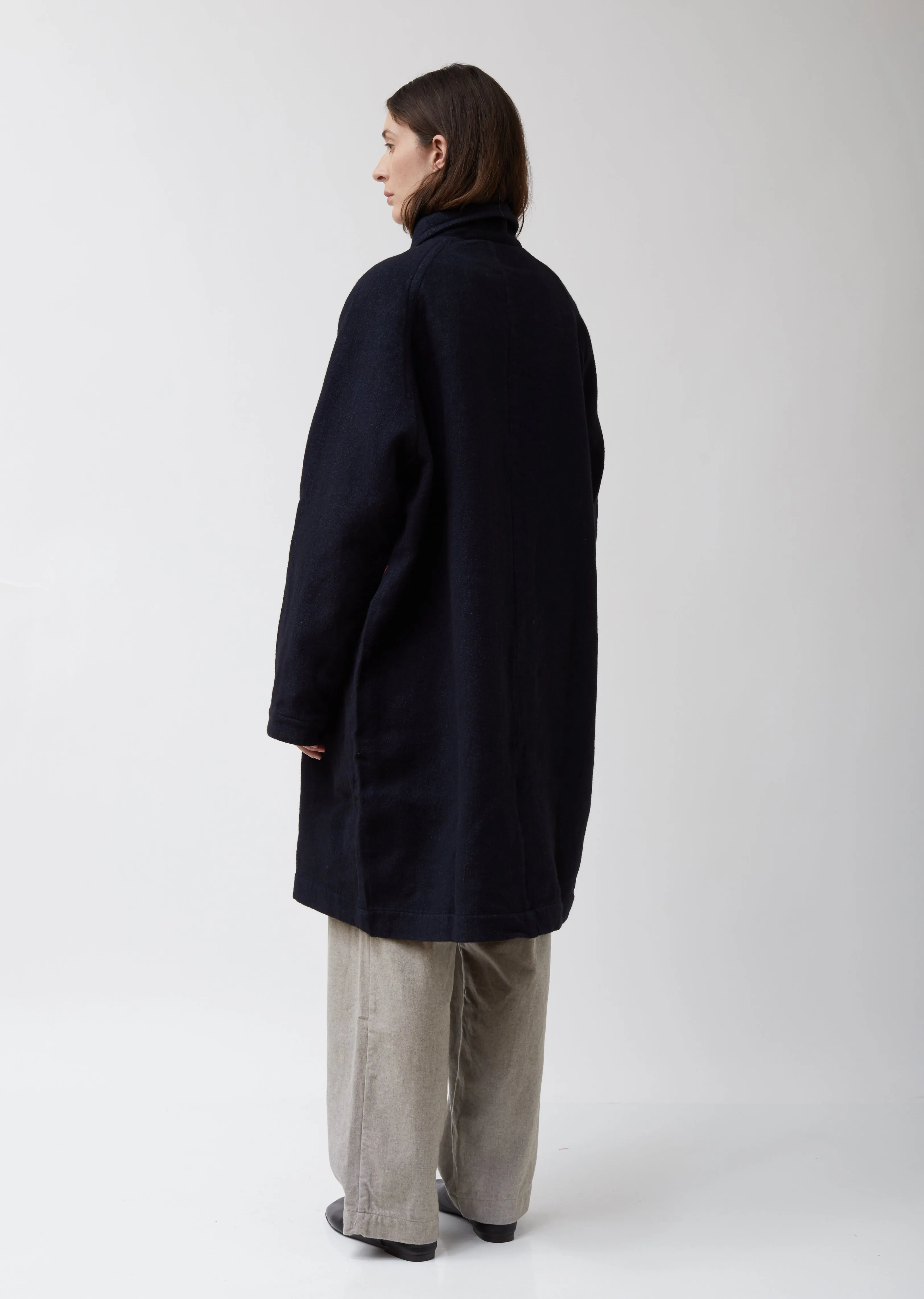 Navy Wool Oliver Coat