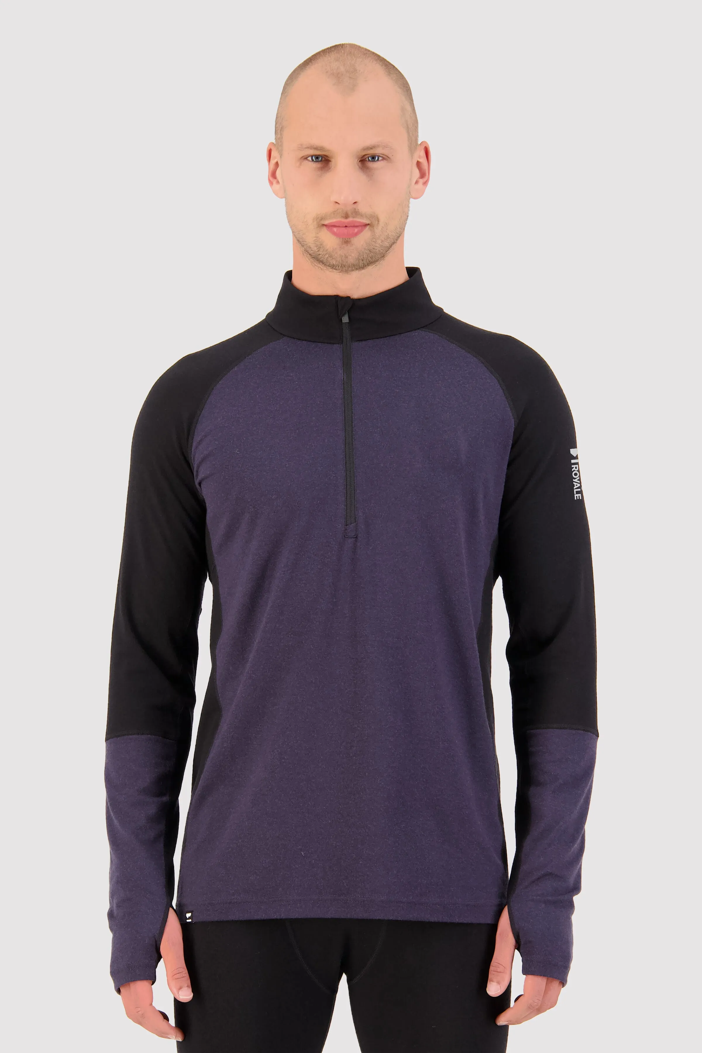 Olympus Merino Base Layer 1/2 Zip Long Sleeve - Black 9 Iron