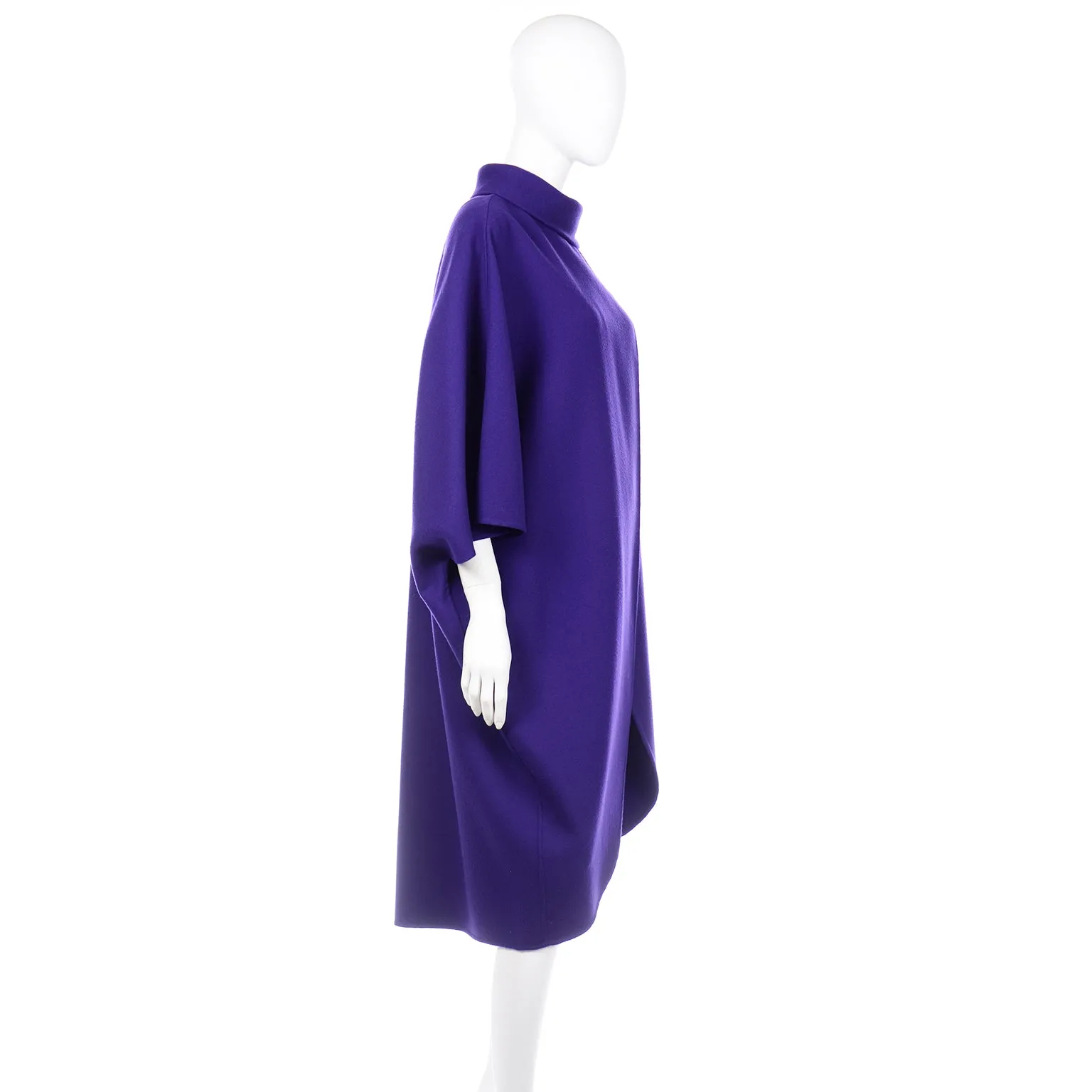 ON HOLD FOR ANNE // Salvatore Ferragamo Vintage Purple Wool Cape Style Coat