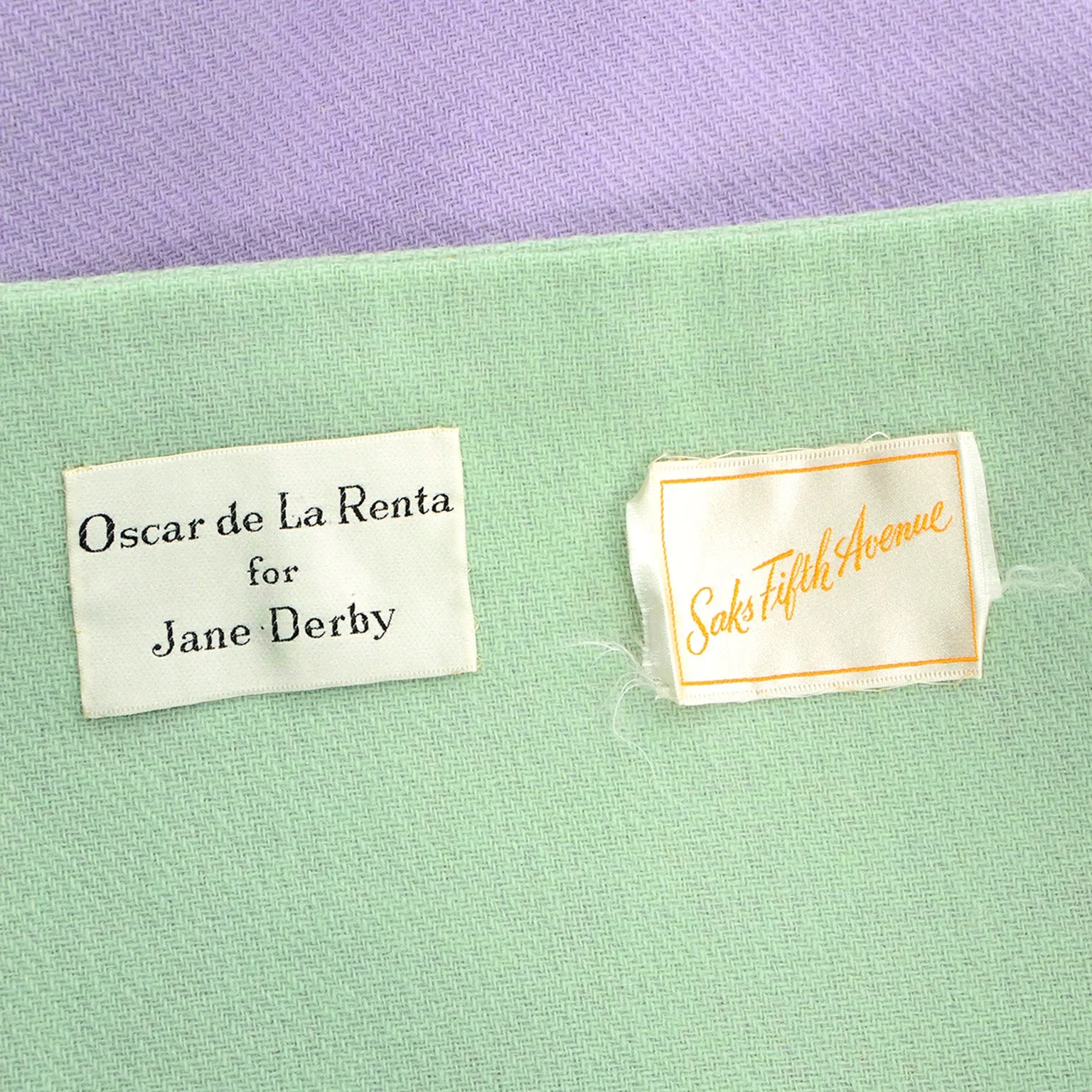 Oscar de la Renta for Jane Derby Rare 1960s Purple & Green Coat