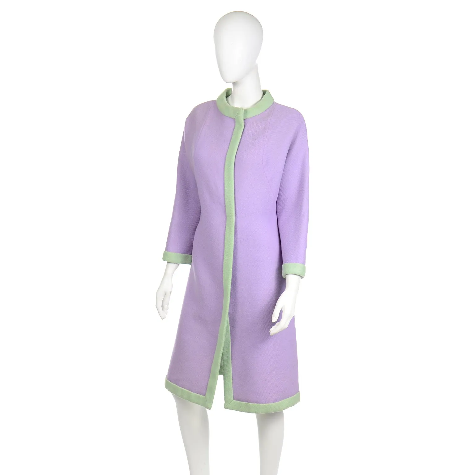 Oscar de la Renta for Jane Derby Rare 1960s Purple & Green Coat