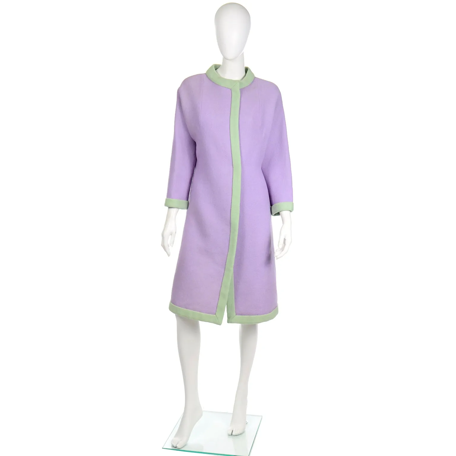 Oscar de la Renta for Jane Derby Rare 1960s Purple & Green Coat