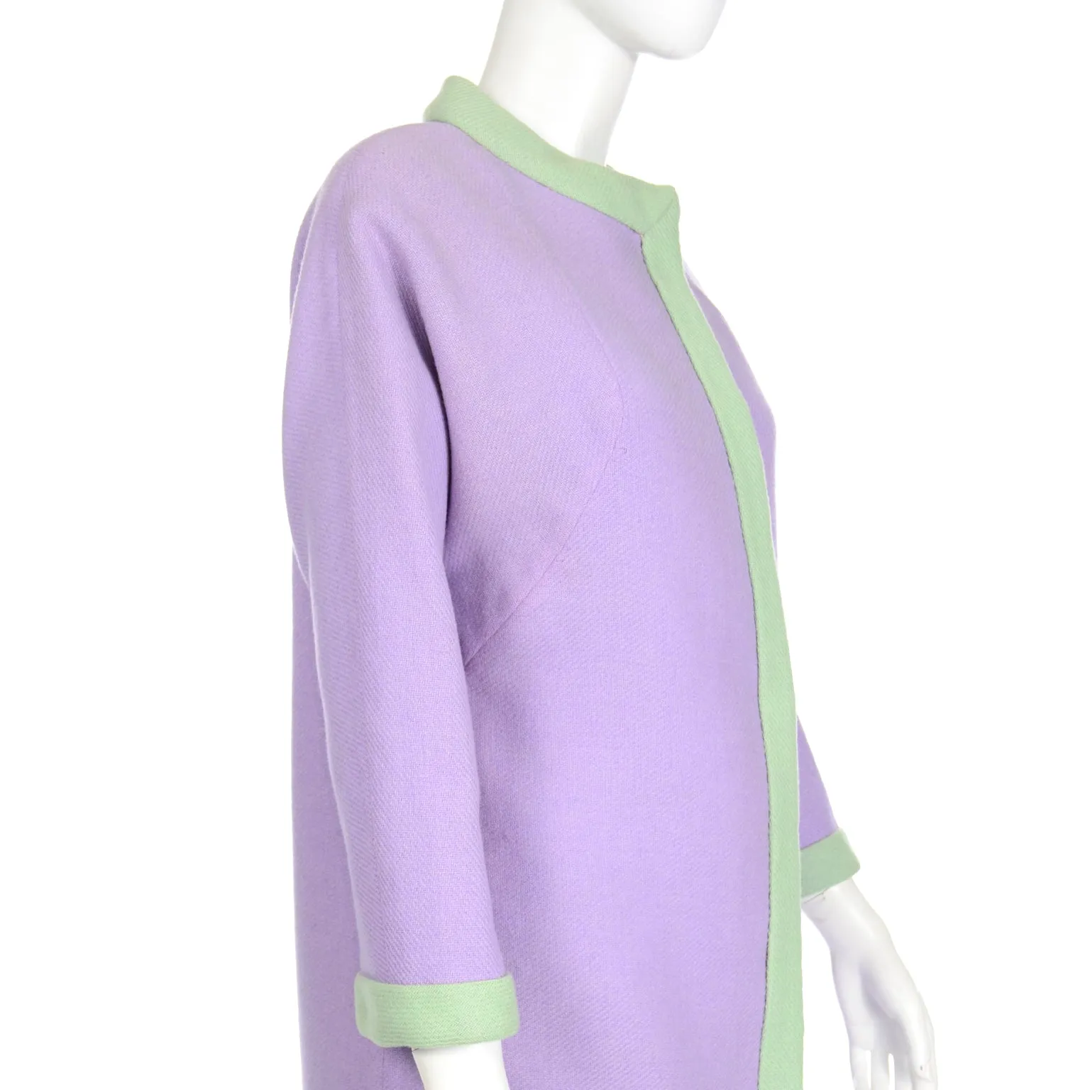 Oscar de la Renta for Jane Derby Rare 1960s Purple & Green Coat