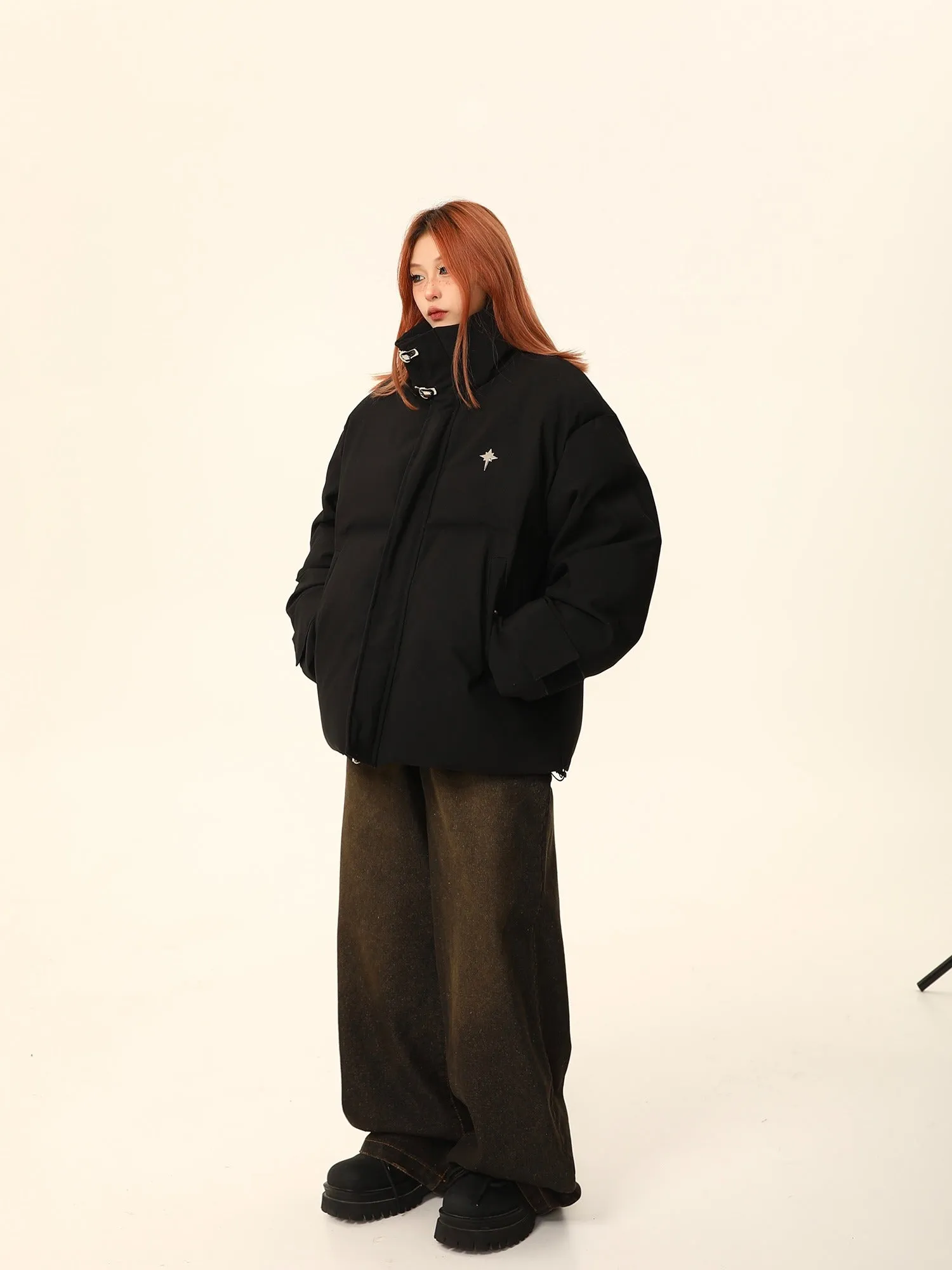 Oversized Stand-Up Collar Puffer Jacket