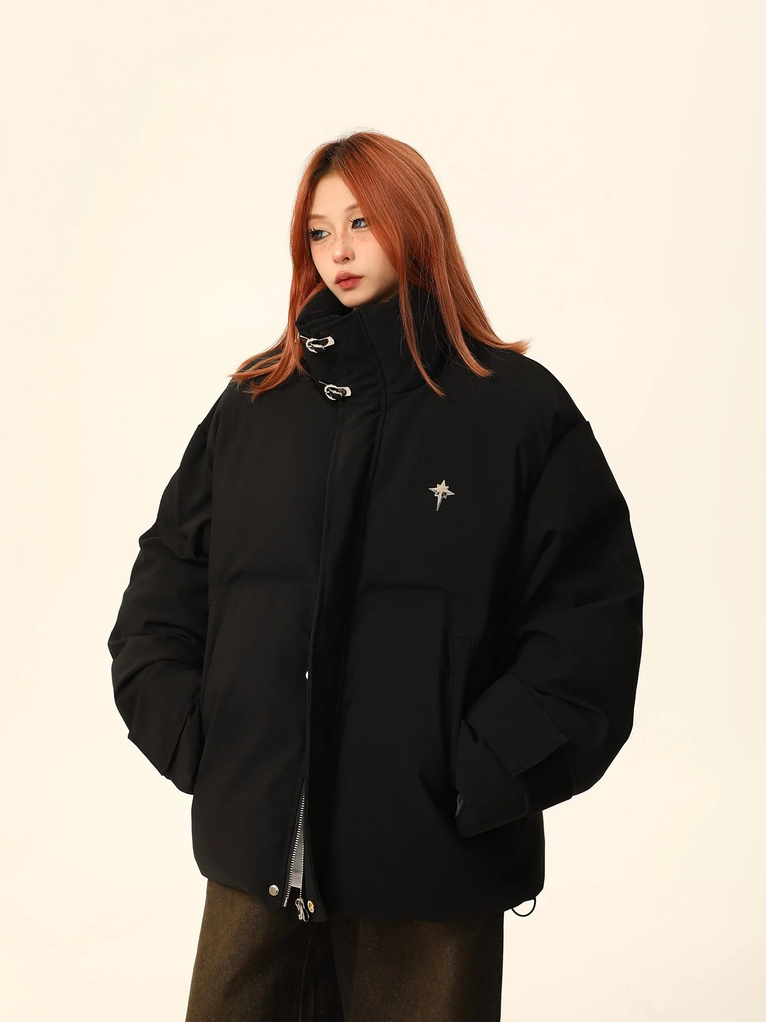 Oversized Stand-Up Collar Puffer Jacket