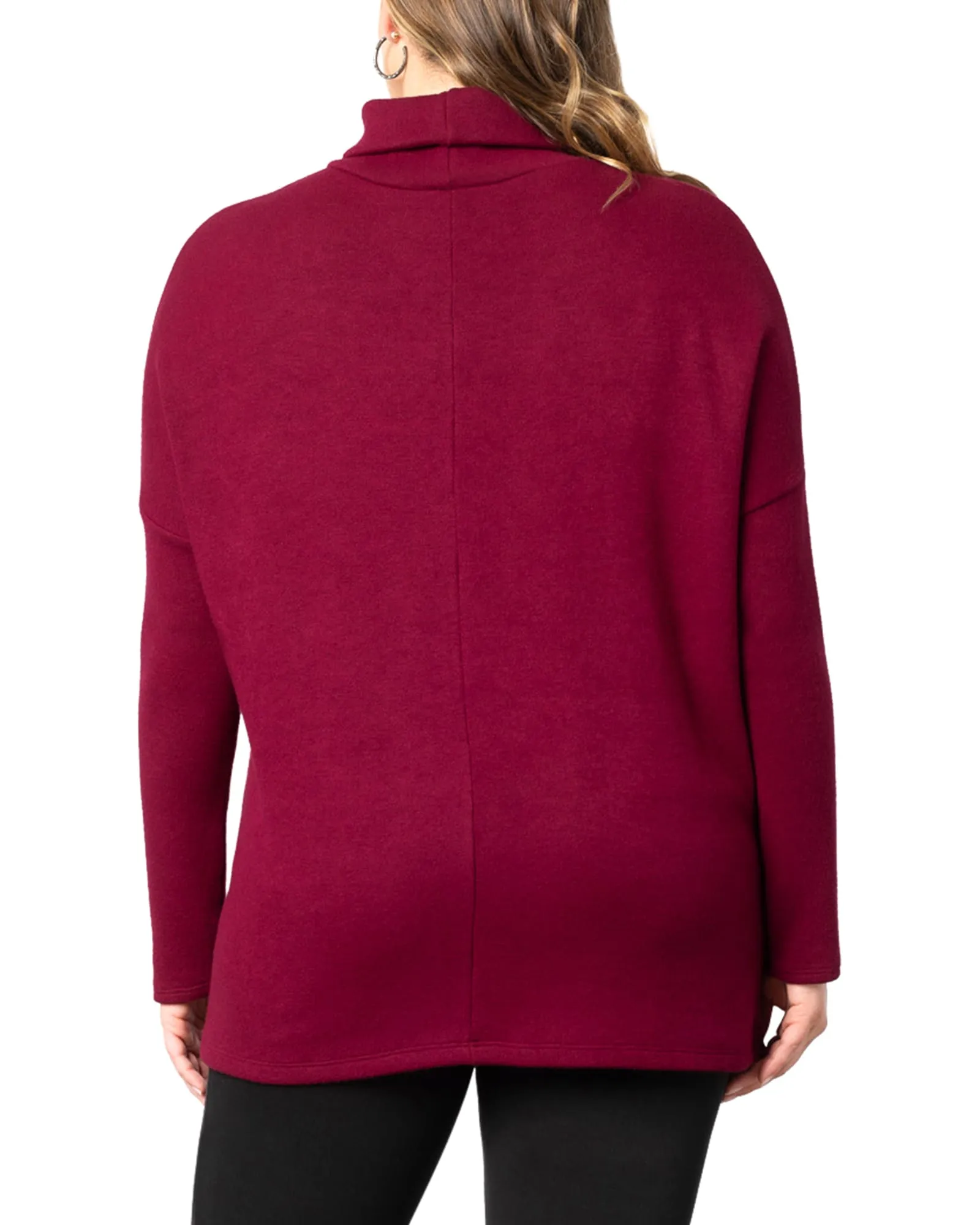 Paris Turtleneck Tunic Sweater | BURGUNDY