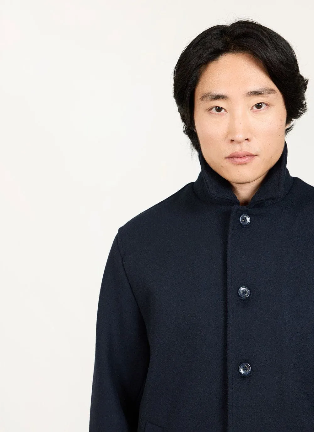 Pea Coat | Melton Wool | Navy