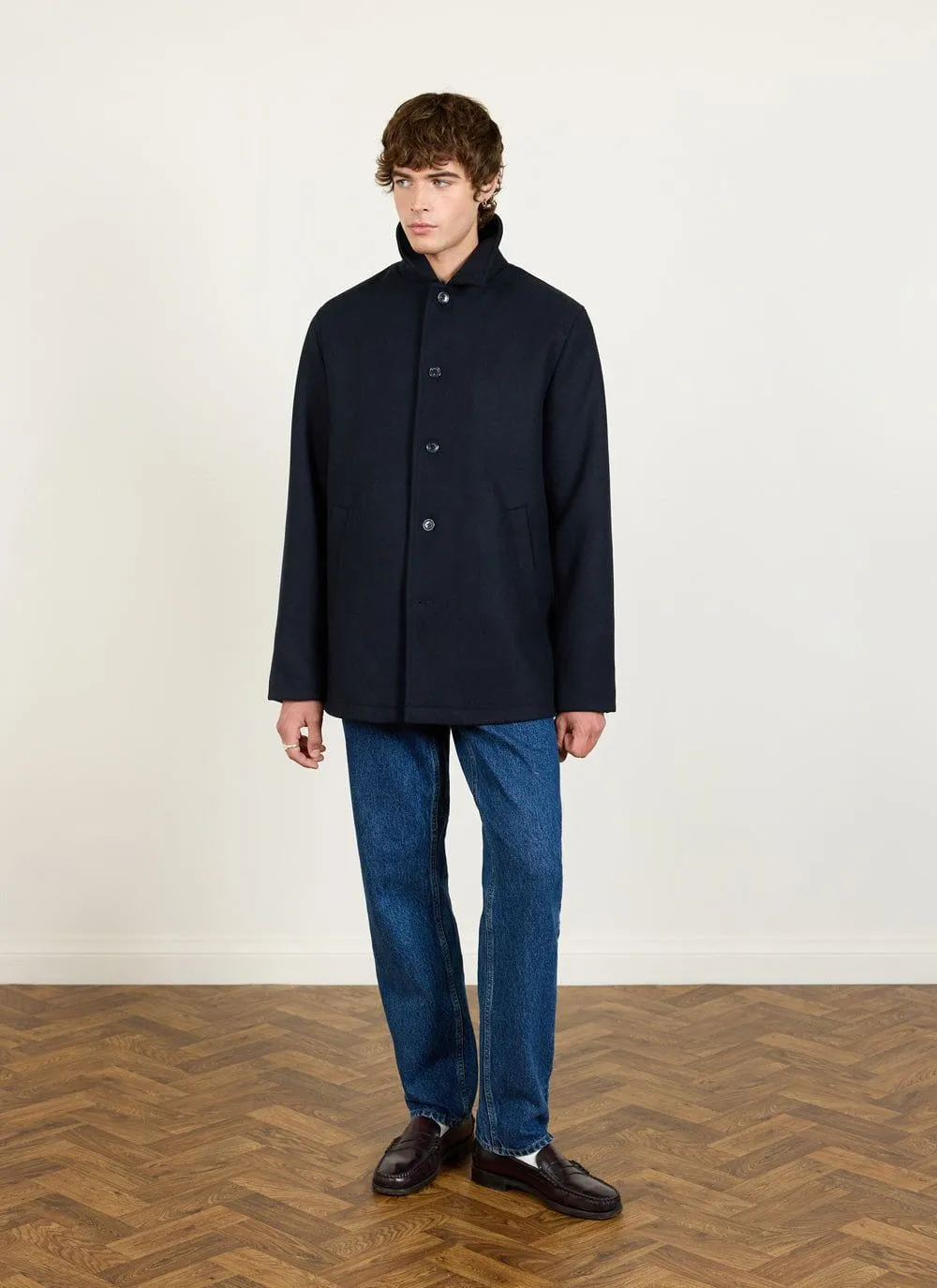 Pea Coat | Melton Wool | Navy