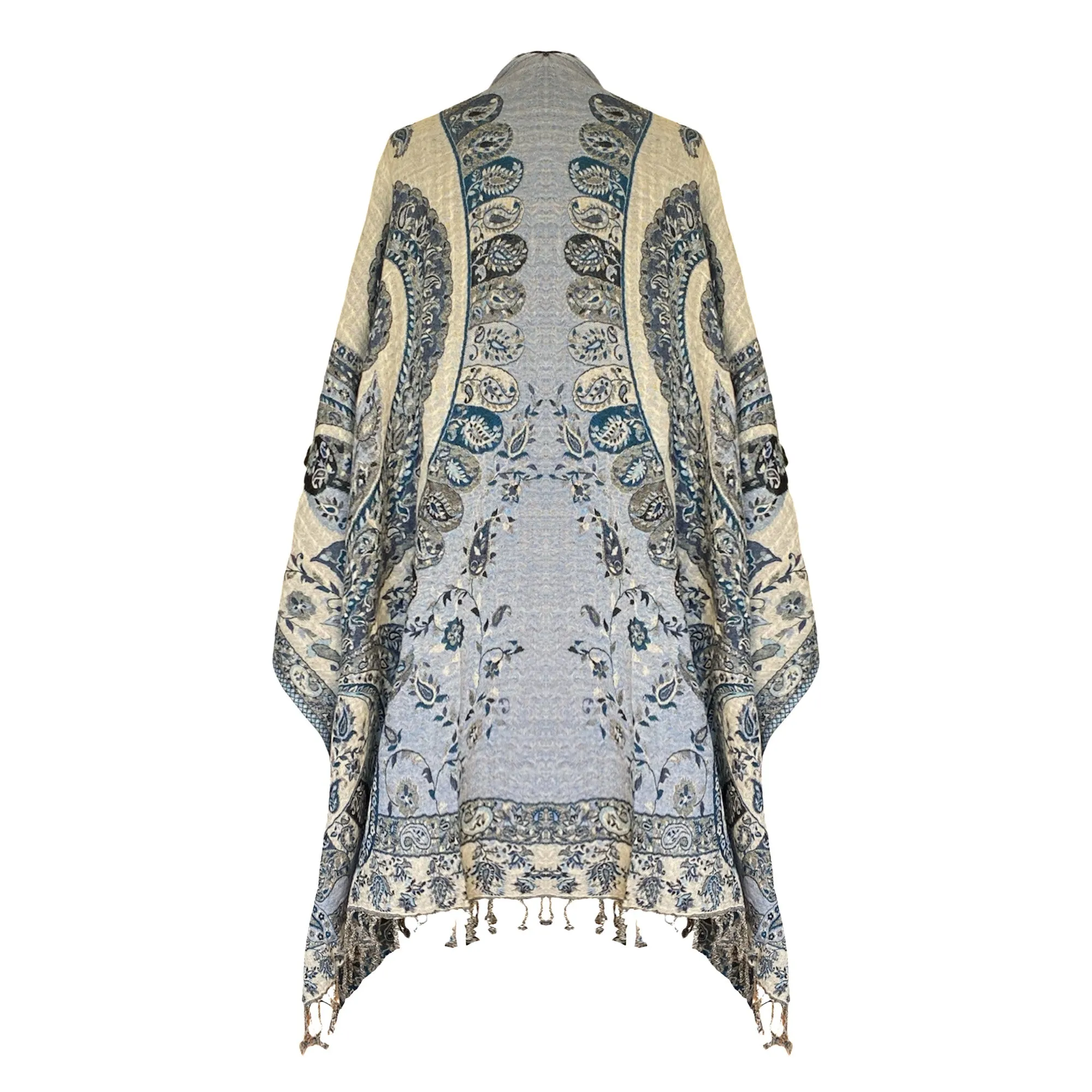 Pescara Paisley Boiled Wool Poncho