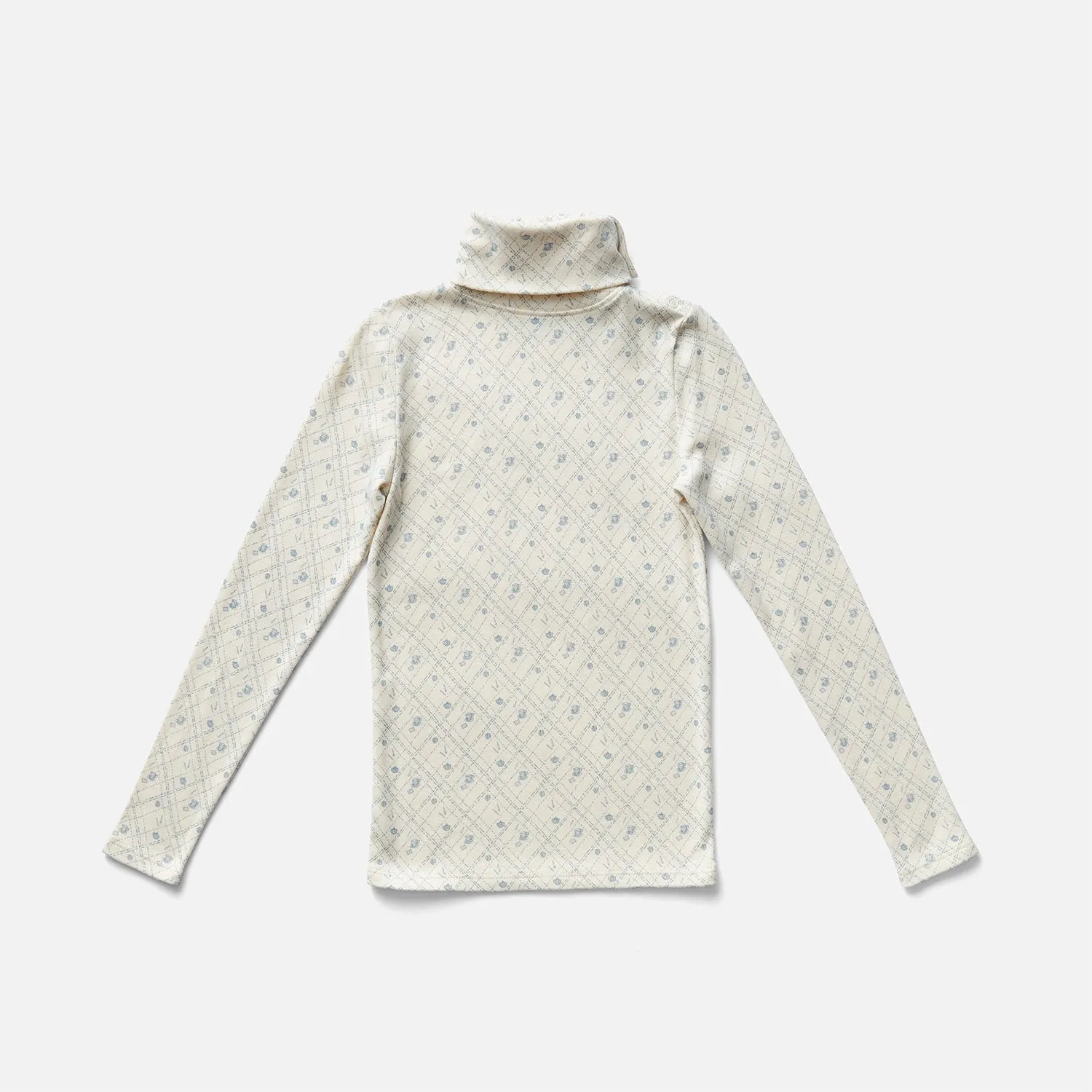 Pima Cotton Snap Turtleneck - Frost Tea Party