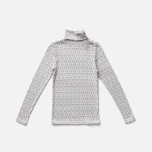 Pima Cotton Snap Turtleneck - Haze Folklore