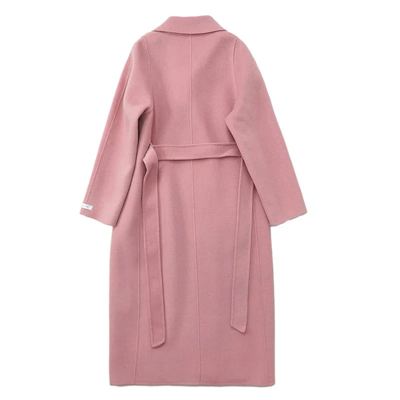 Pink Handmade Wool Coat - 100% Wool