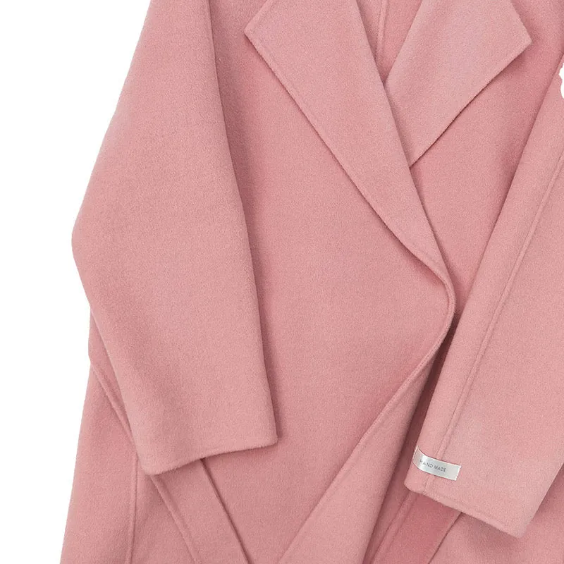 Pink Handmade Wool Coat - 100% Wool