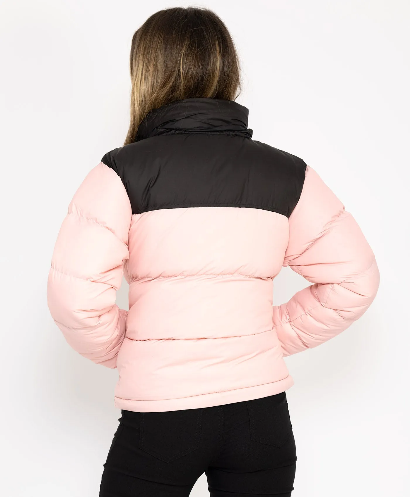 Pink Two Tone Padded Quilted Puffer Jacket