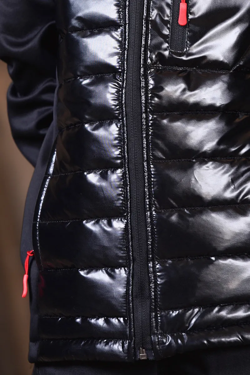 Puffer Jacket With A Down And Feather Blend Black