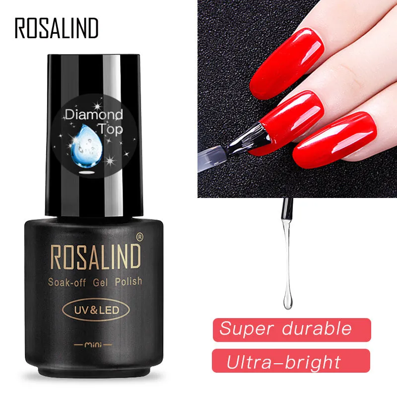 ROSALIND diamond nail gel top coat art design soak off top LED/UV lamp