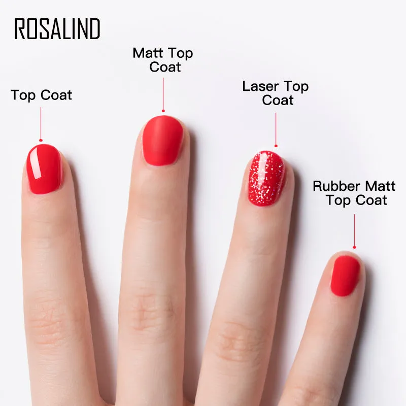 ROSALIND Laser Top Coat Gel Polish Bright For Nail Art Design LED/UV Lamp