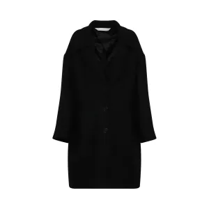 Round Logo Coat in Black