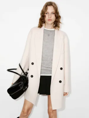 Tailored Wool Blend Midi Coat