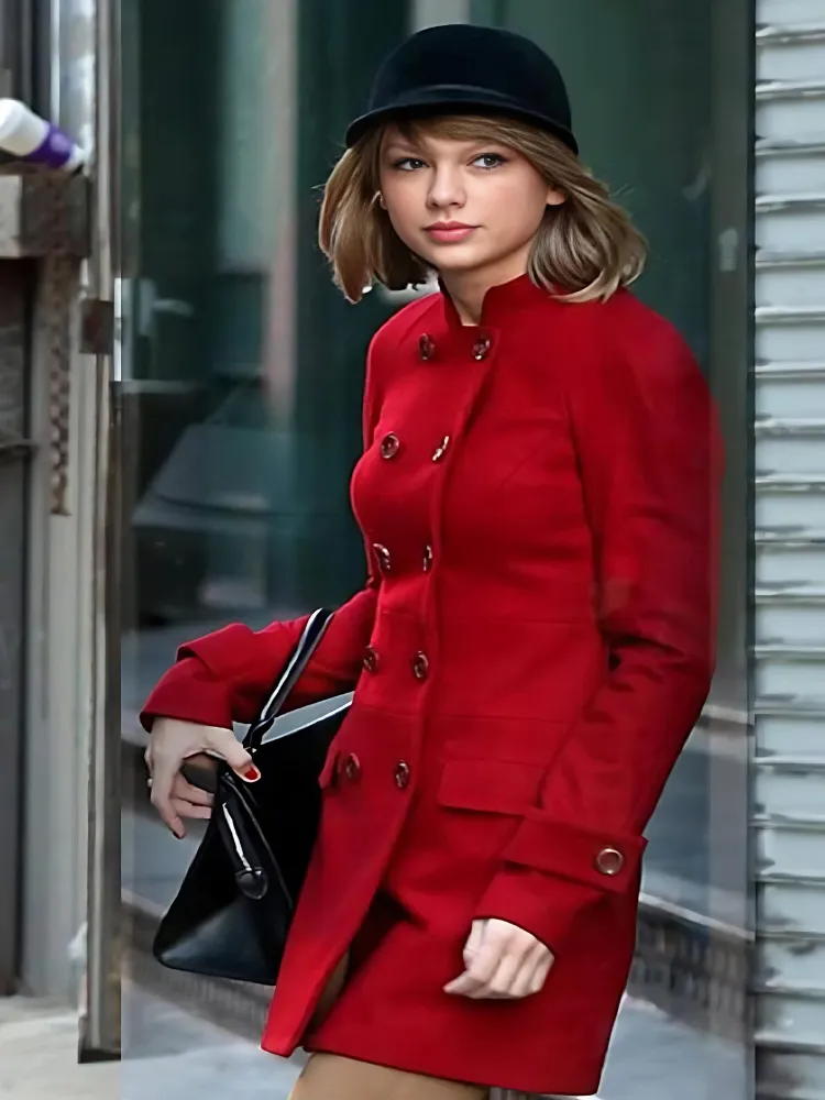 Taylor Swift Red Double Breasted Coat