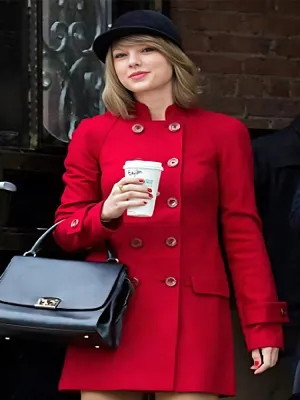 Taylor Swift Red Double Breasted Coat