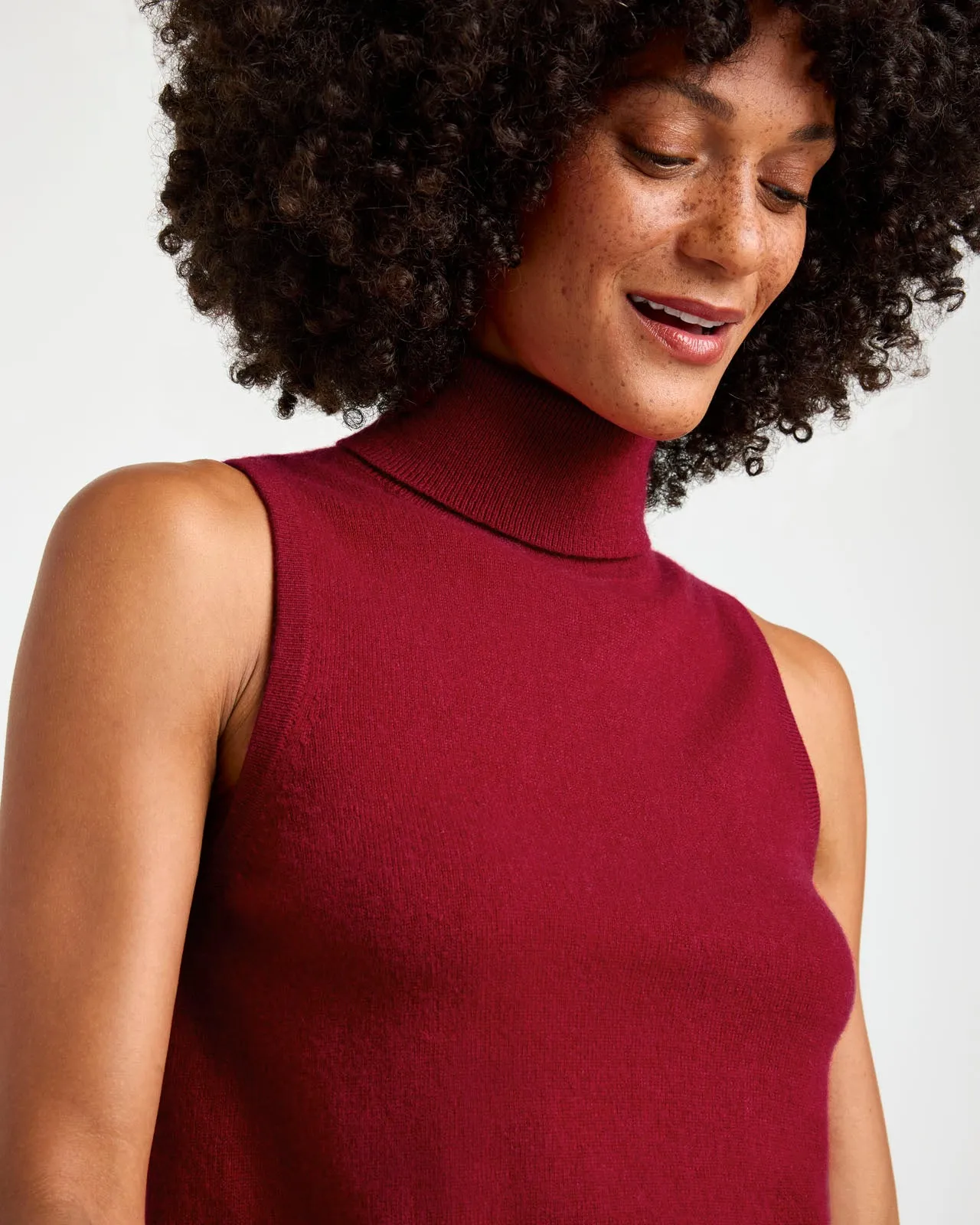 Tori Cashmere Turtleneck Tank