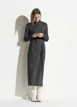 Turtleneck Dress in Heather Charcoal