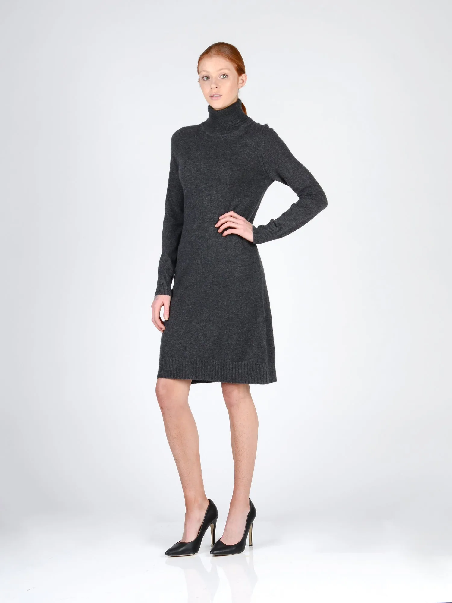 Turtleneck Slimfit Dress_Grey