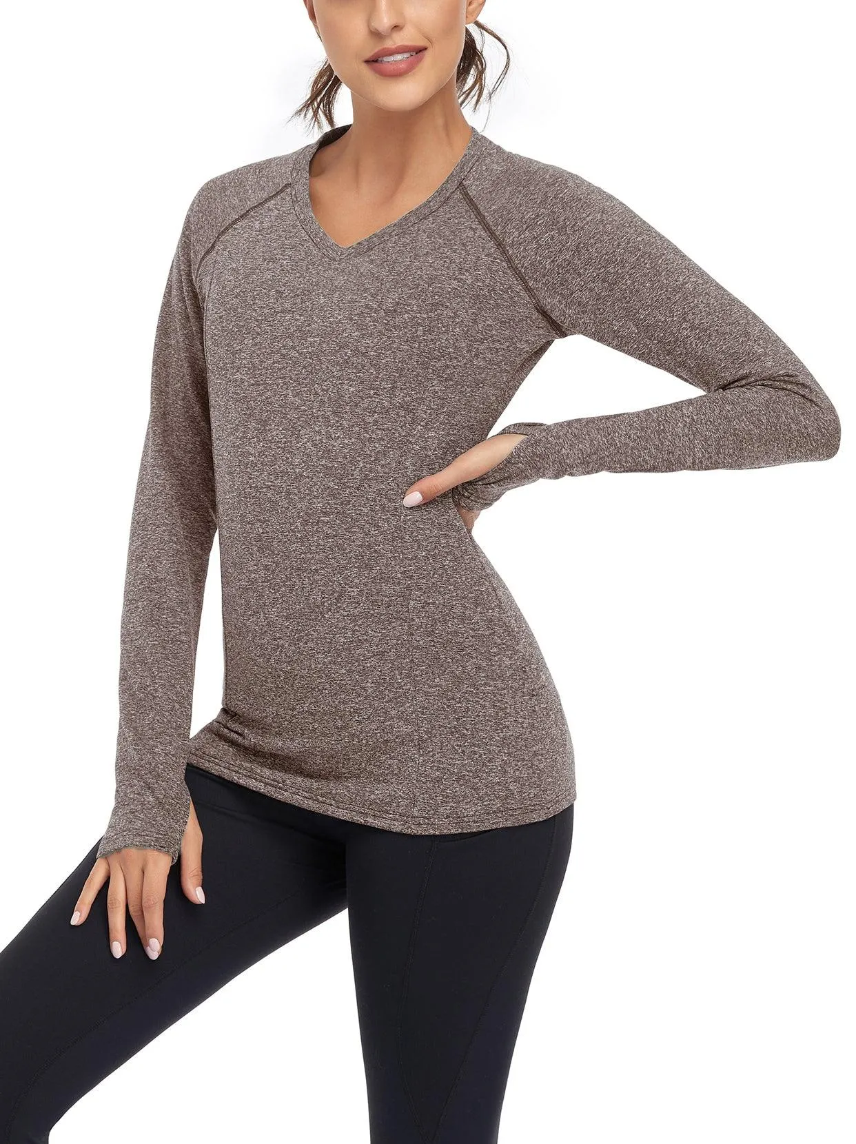 V-neck Long-sleeve Thermal Top for Women