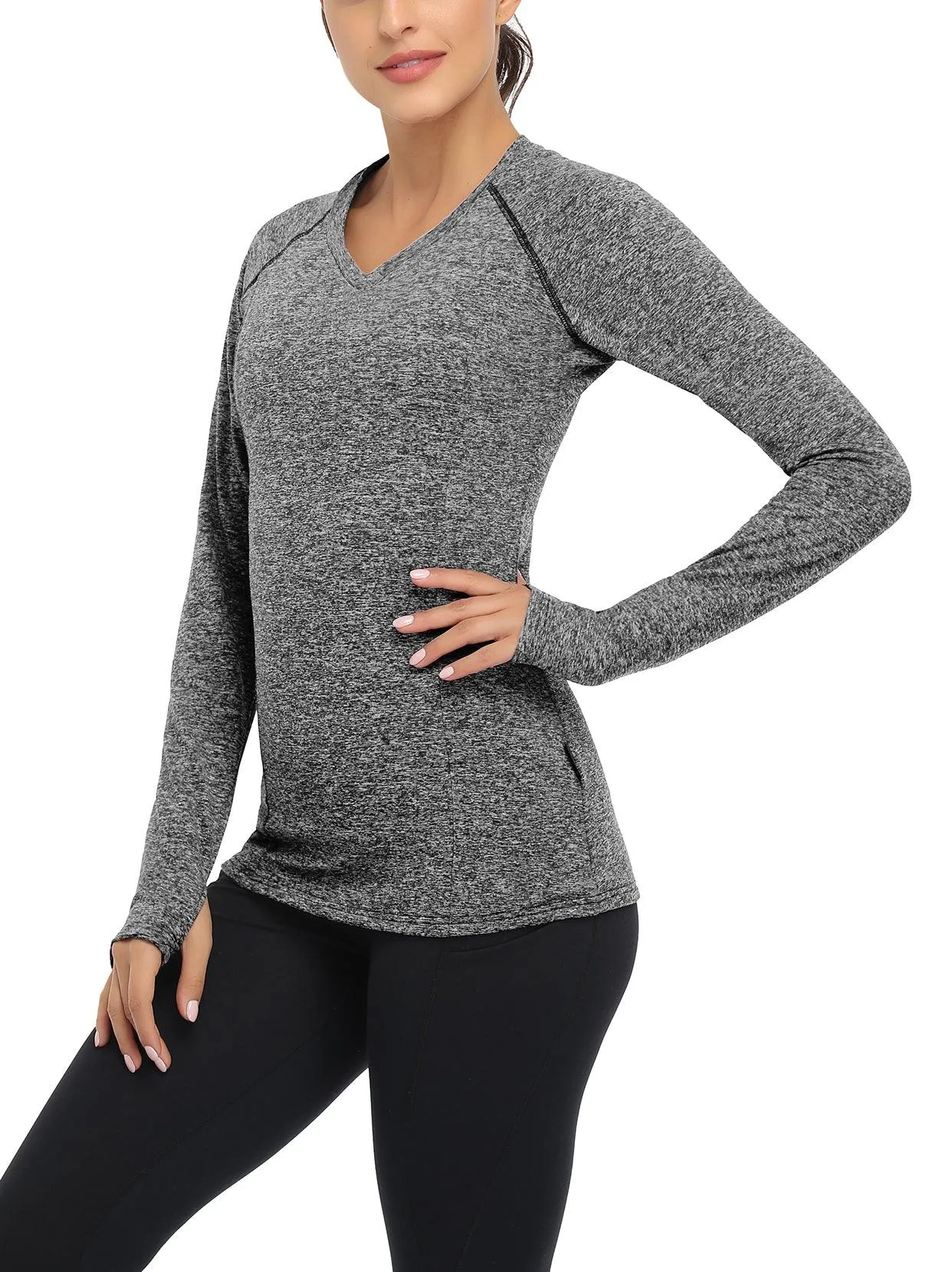 V-neck Long-sleeve Thermal Top for Women