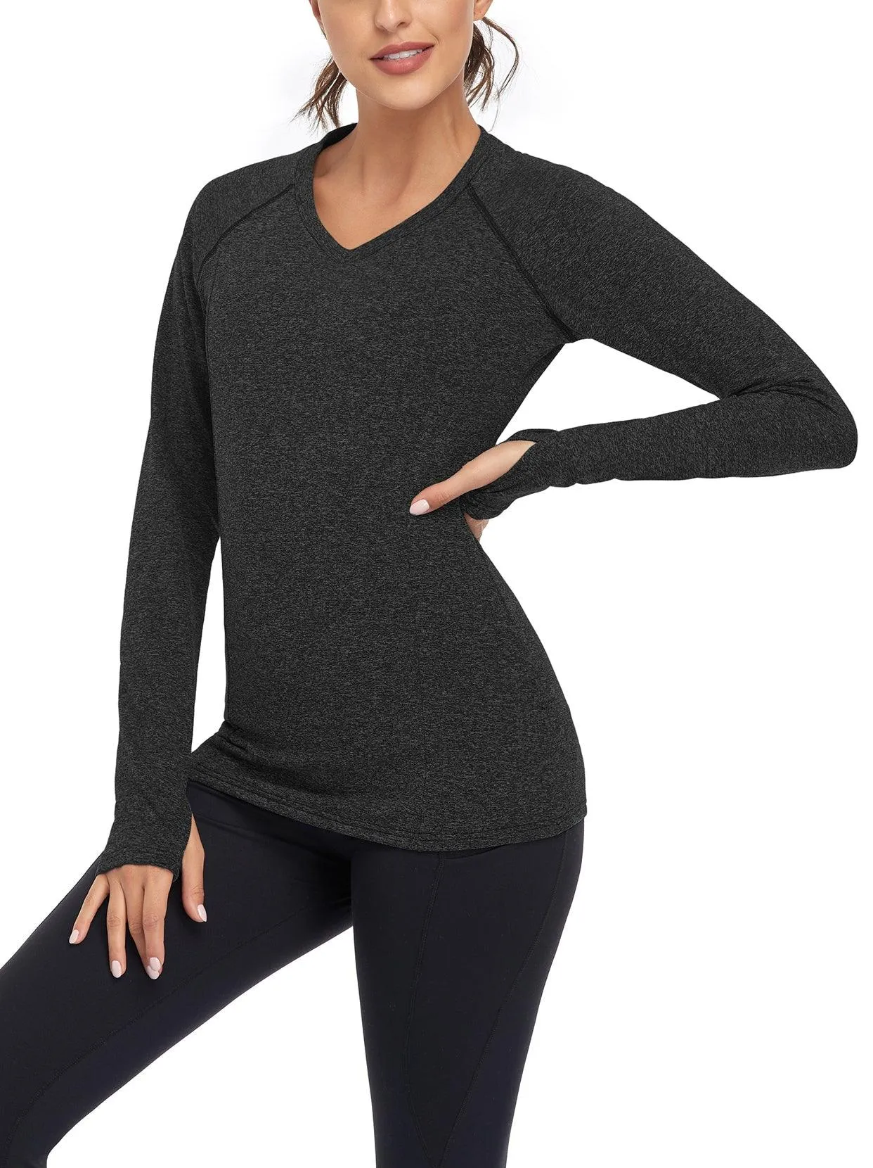 V-neck Long-sleeve Thermal Top for Women